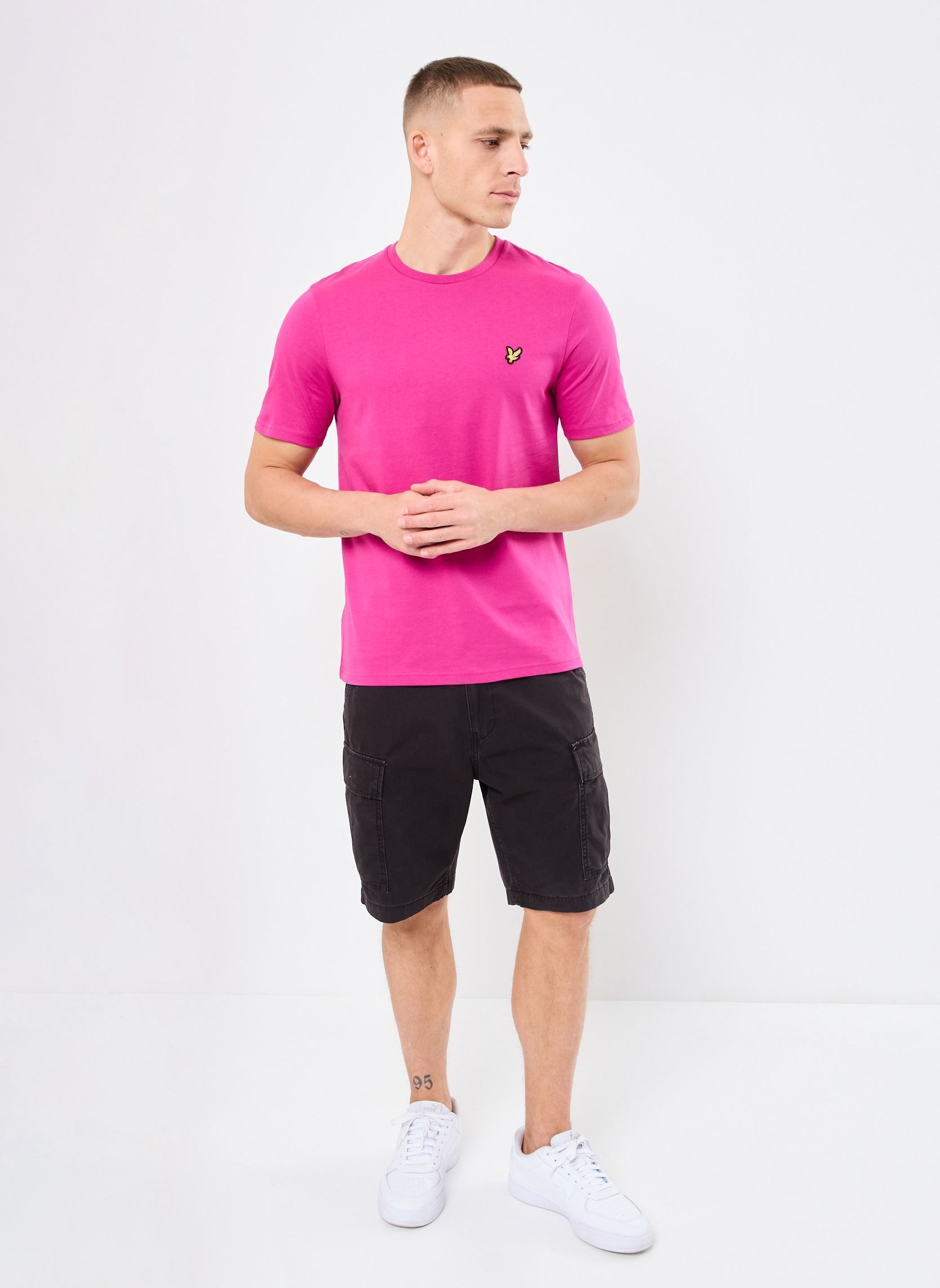 Tee-shirts Plain T-shirt homme rose Lyle & Scott Tee-shirts Plain T-shirt homme rose FUSHIA