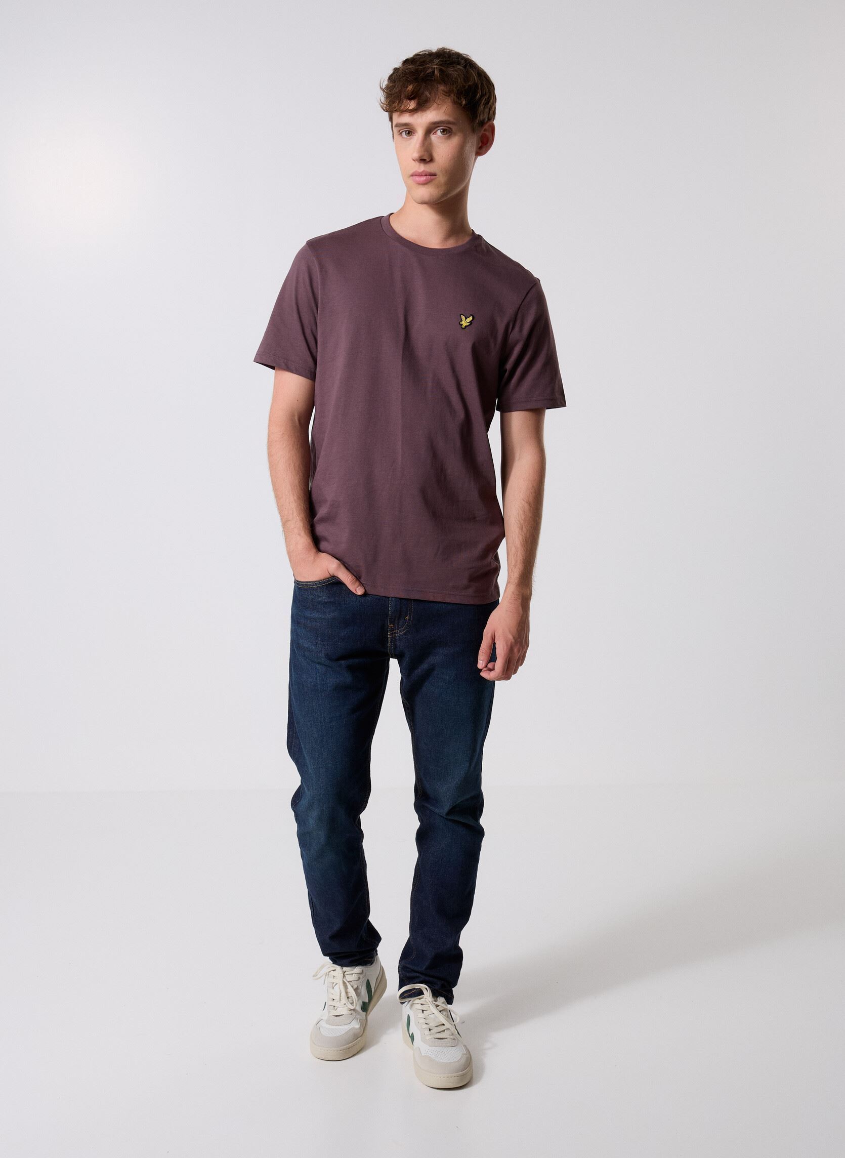 Maglia marrone a maniche corte Liu Jo in viscosa stretch con paillettes applicatei | Pellizzari