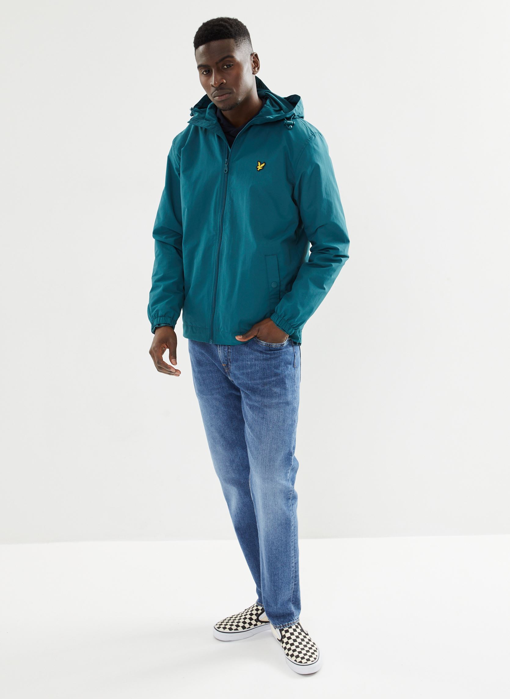 Windjacks Zip Through Hooded Jacket heren groen Lyle & Scott Windjacks Zip Through Hooded Jacket heren groen MALACHITE GREEN