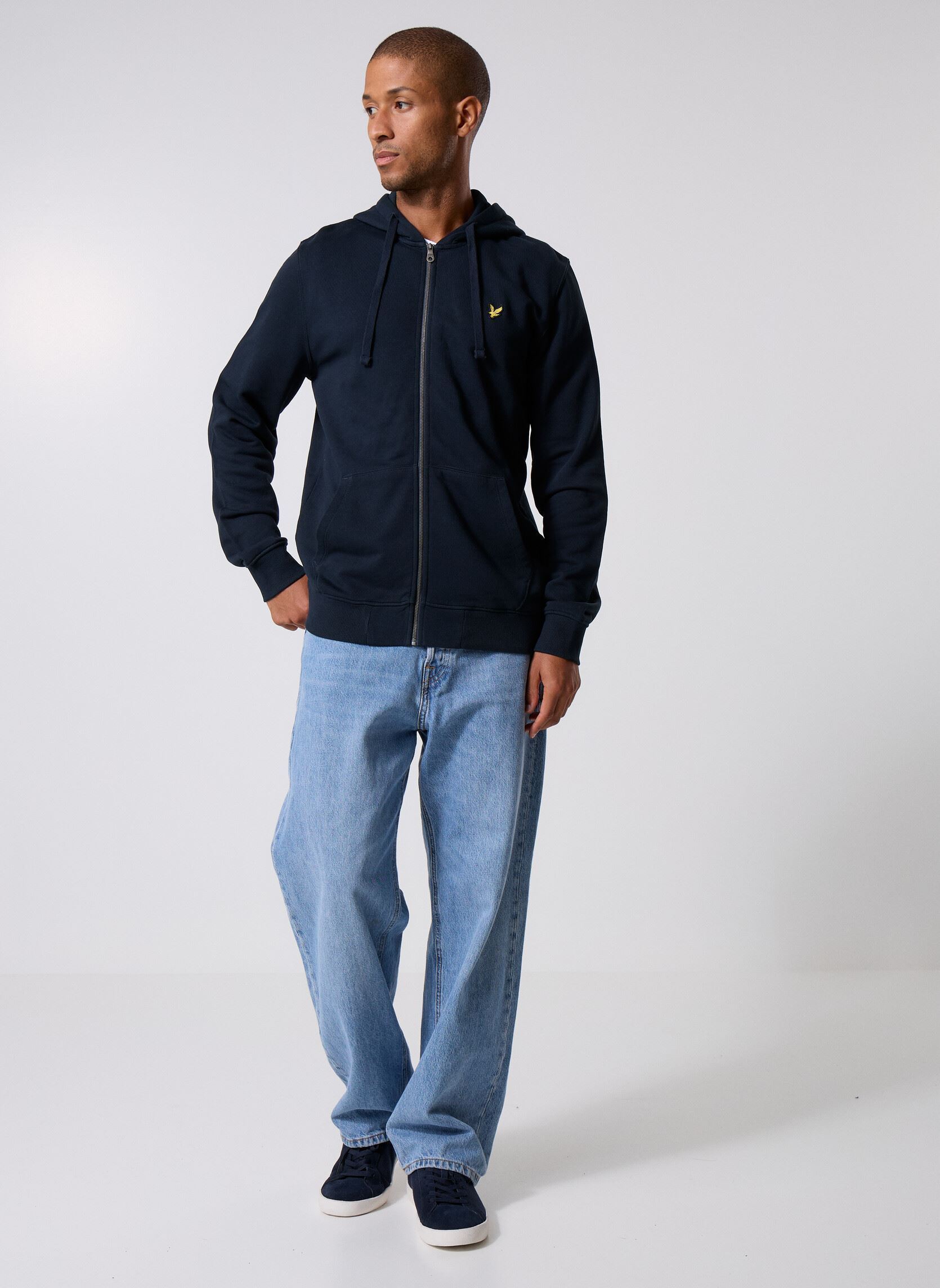 Sweaters met rits Zip Through Hoodie heren blauw Lyle & Scott Sweaters met rits Zip Through Hoodie heren blauw DARK NAVY