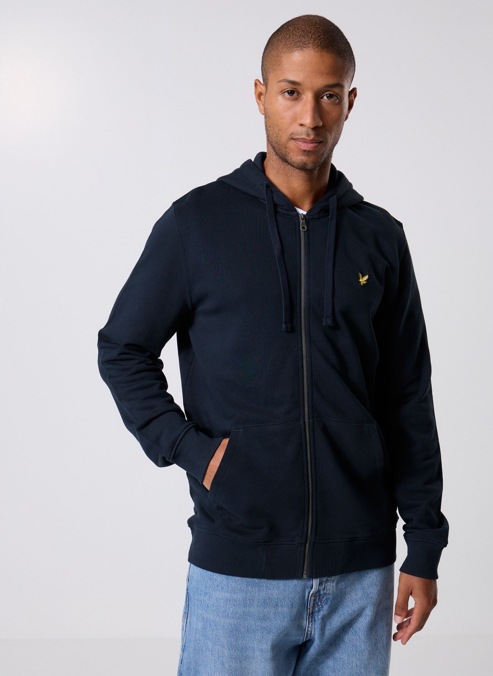 Sweaters met rits Zip Through Hoodie heren blauw Lyle & Scott Sweaters met rits Zip Through Hoodie heren blauw DARK NAVY