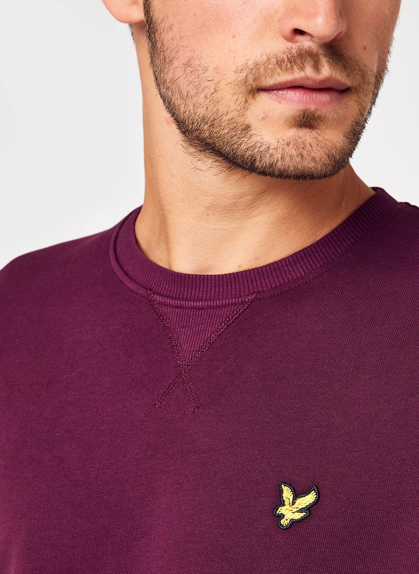 Sweats Crew Neck Sweatshirt homme bordeaux Lyle & Scott Sweats Crew Neck Sweatshirt homme bordeaux Z562 BURGUNDY