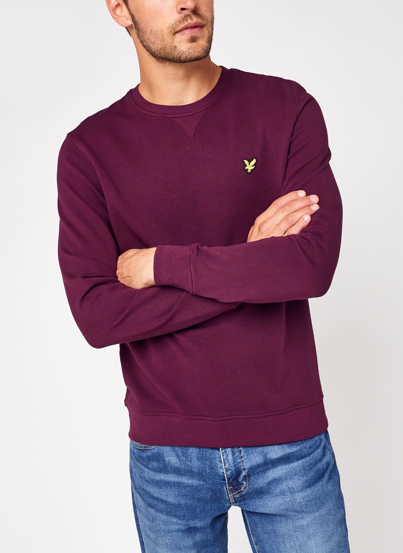 Sweats Crew Neck Sweatshirt homme bordeaux Lyle & Scott Sweats Crew Neck Sweatshirt homme bordeaux Z562 BURGUNDY
