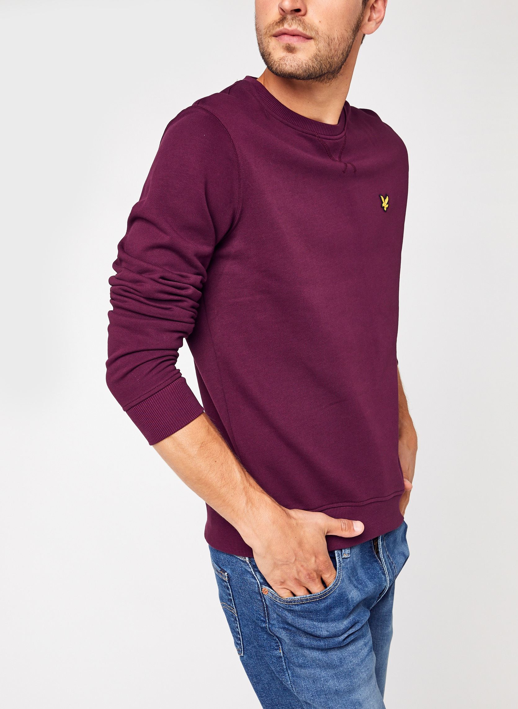 Sweats Crew Neck Sweatshirt homme bordeaux Lyle & Scott Sweats Crew Neck Sweatshirt homme bordeaux Z562 BURGUNDY