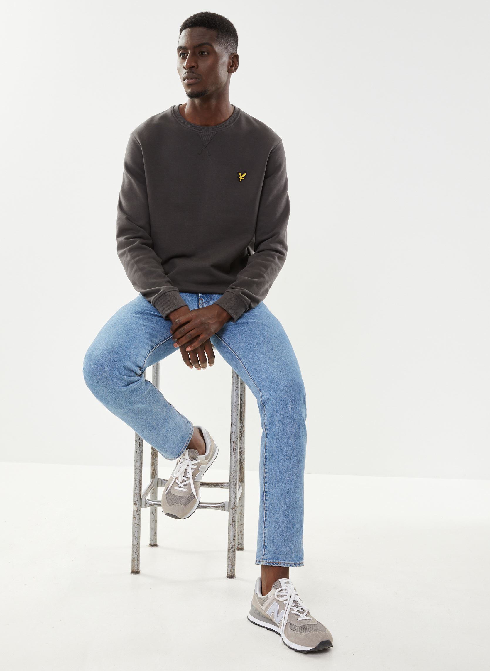 Sweatshirts Crew Neck Sweatshirt heren grijs Lyle & Scott Sweatshirts Crew Neck Sweatshirt heren grijs GUNMETAL