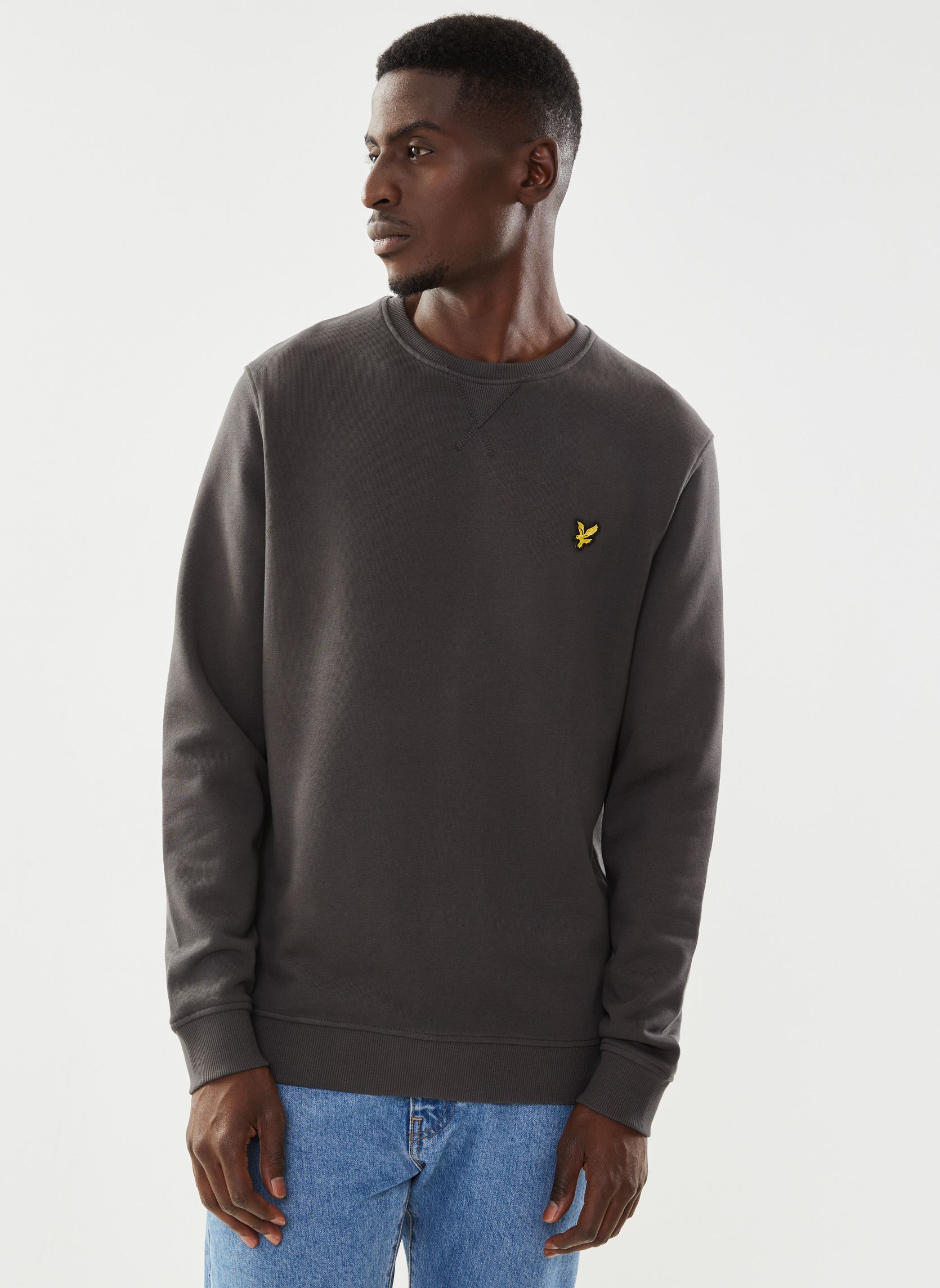 Sweatshirts Crew Neck Sweatshirt heren grijs Lyle & Scott Sweatshirts Crew Neck Sweatshirt heren grijs GUNMETAL