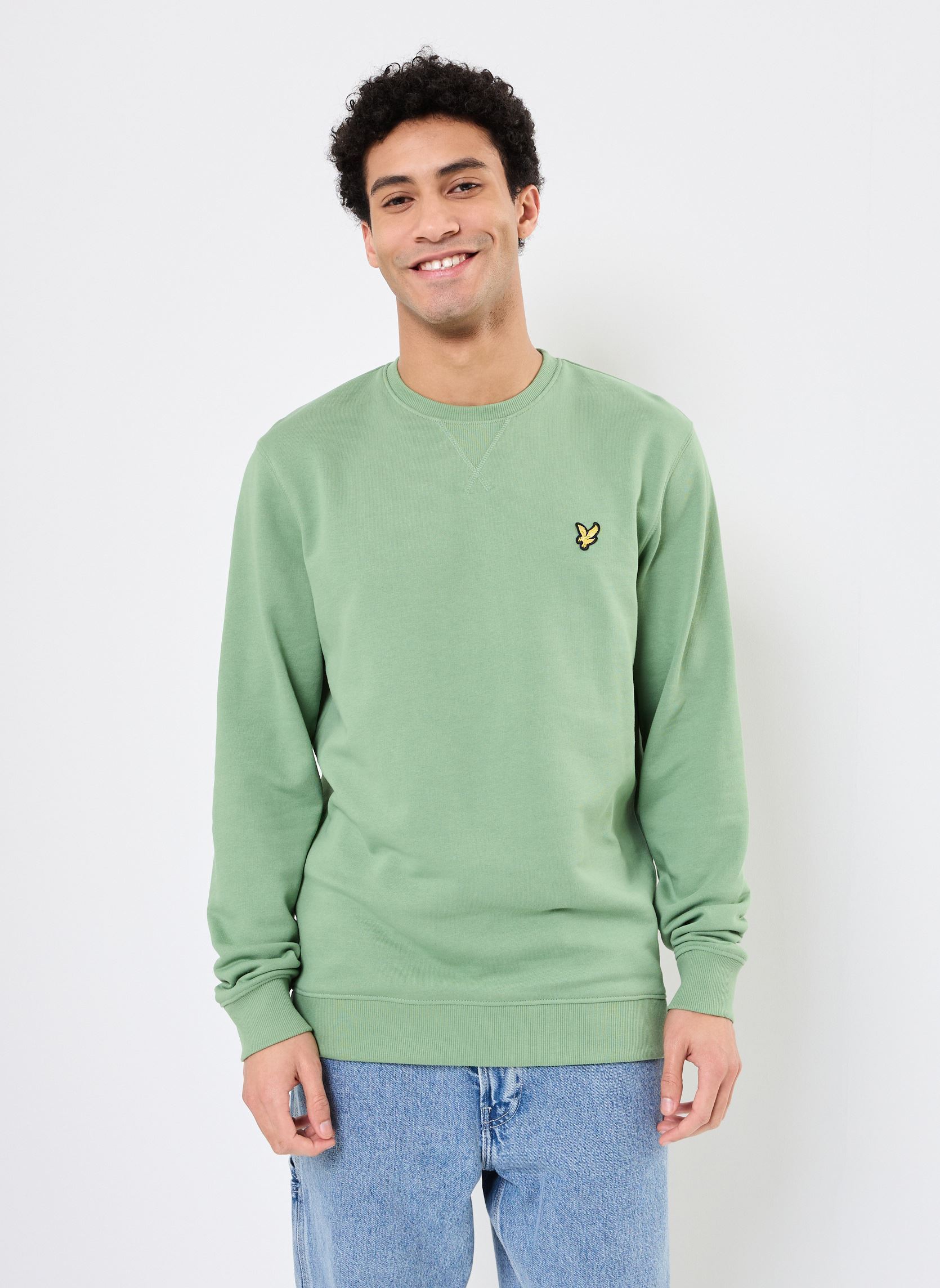 Sweats Crew Neck Sweatshirt homme vert Lyle & Scott Sweats Crew Neck Sweatshirt homme vert SMOKE GREEN