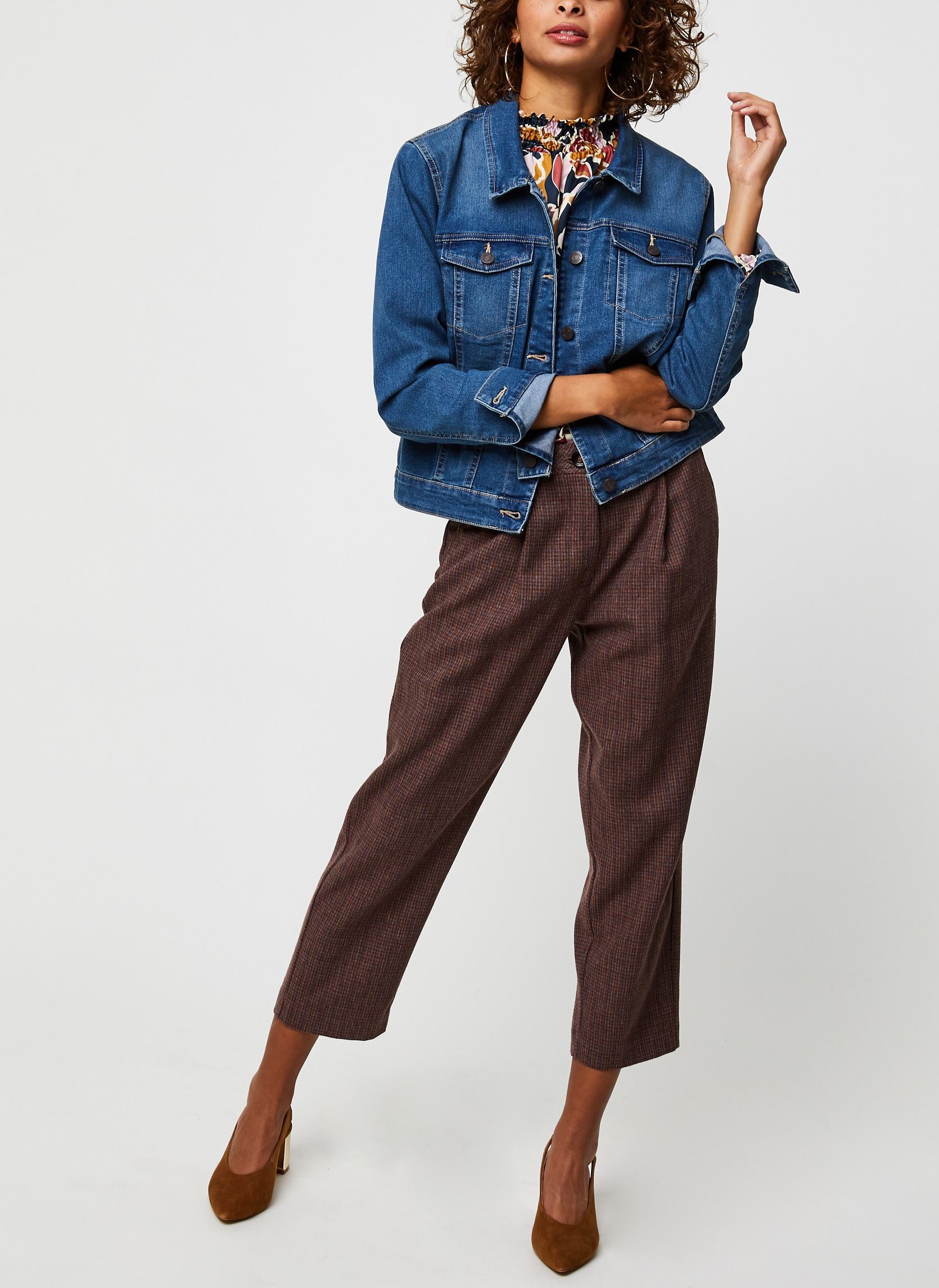 La veste en jean indigo foncé revers repliés Vega | JJXX | Vestes de Jeans pour Femme Automne