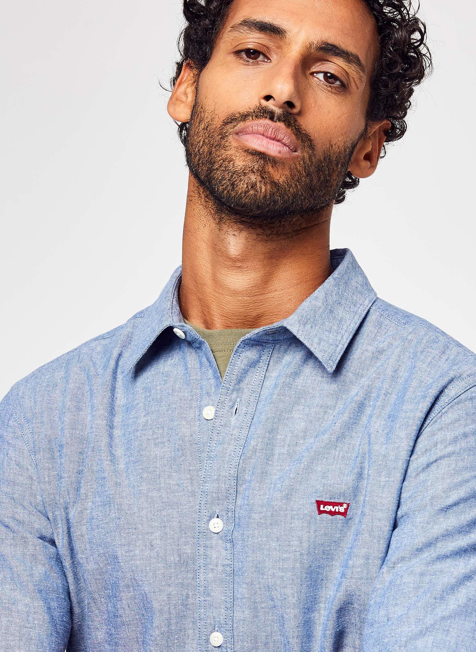 Chemises Ls Battery Hm Shirt Slim homme bleu Levi's Chemises Ls Battery Hm Shirt Slim homme bleu Navy Peony