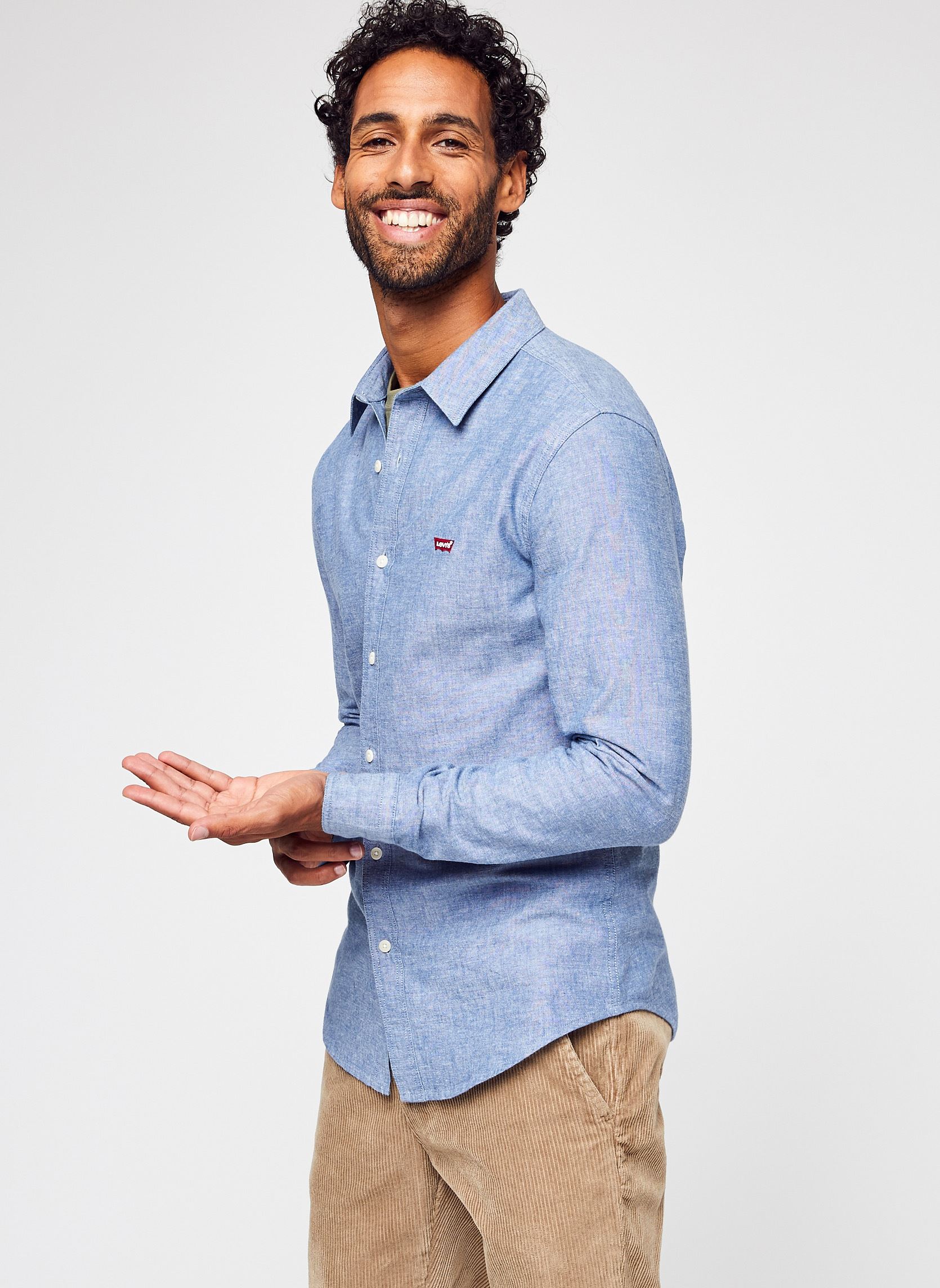 Chemises Ls Battery Hm Shirt Slim homme bleu Levi's Chemises Ls Battery Hm Shirt Slim homme bleu Navy Peony