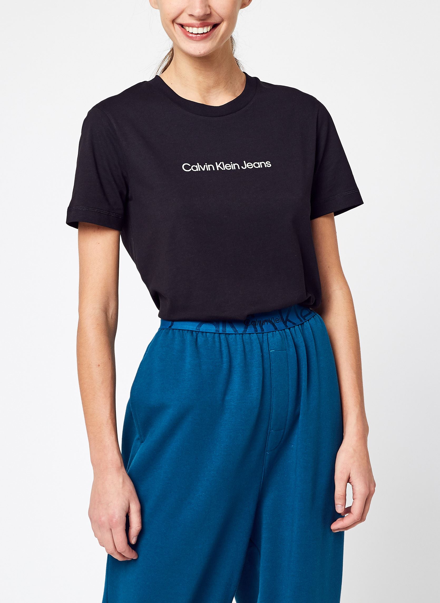 Vêtements Calvin Klein Jeans Shrunken Institutional Tee pour Accessoires - vue 2