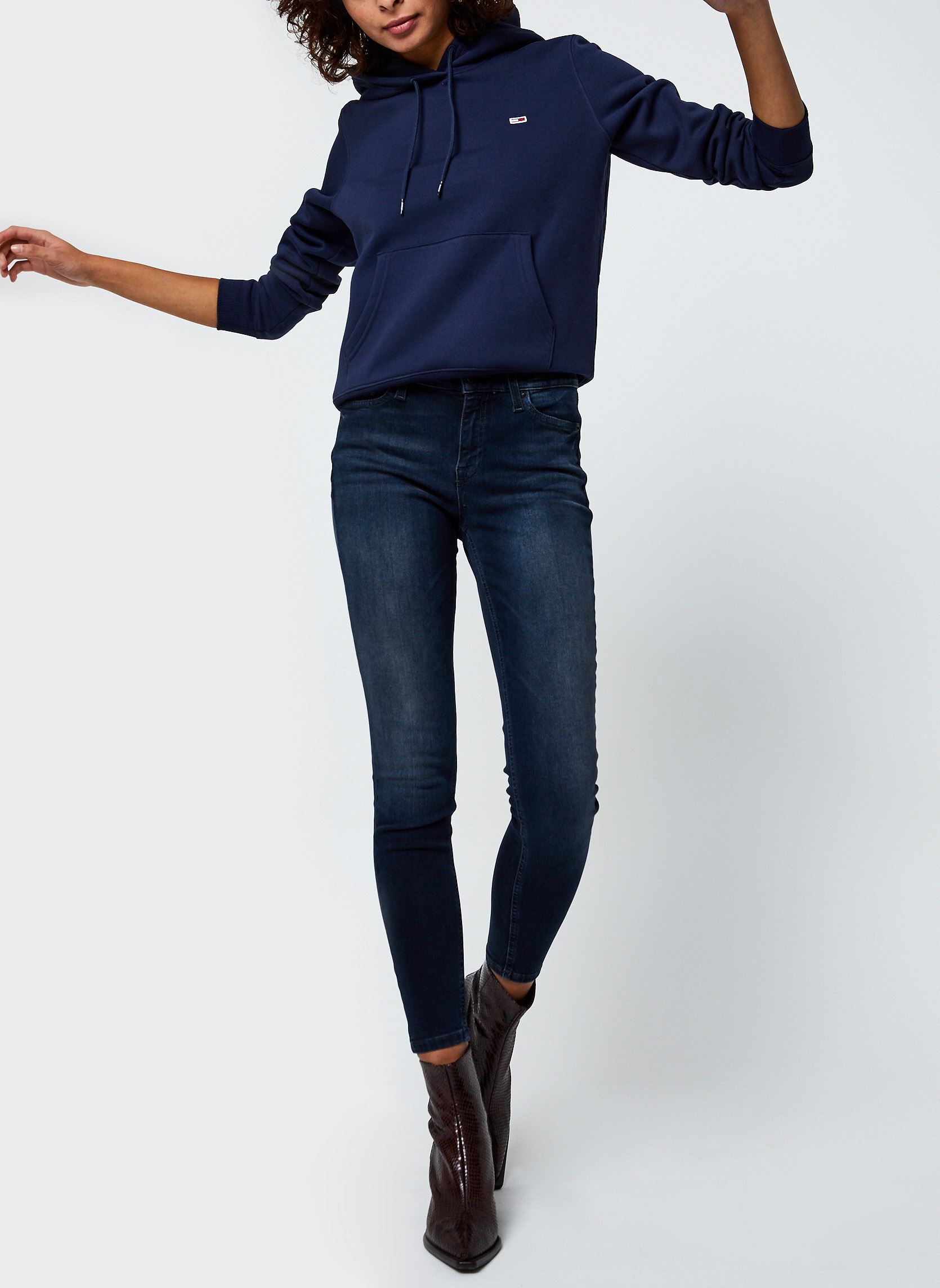 Hoodies Tjw Regular Fleece Hoodie dames blauw Tommy Jeans Hoodies Tjw Regular Fleece Hoodie dames blauw TWILIGHT NAVY