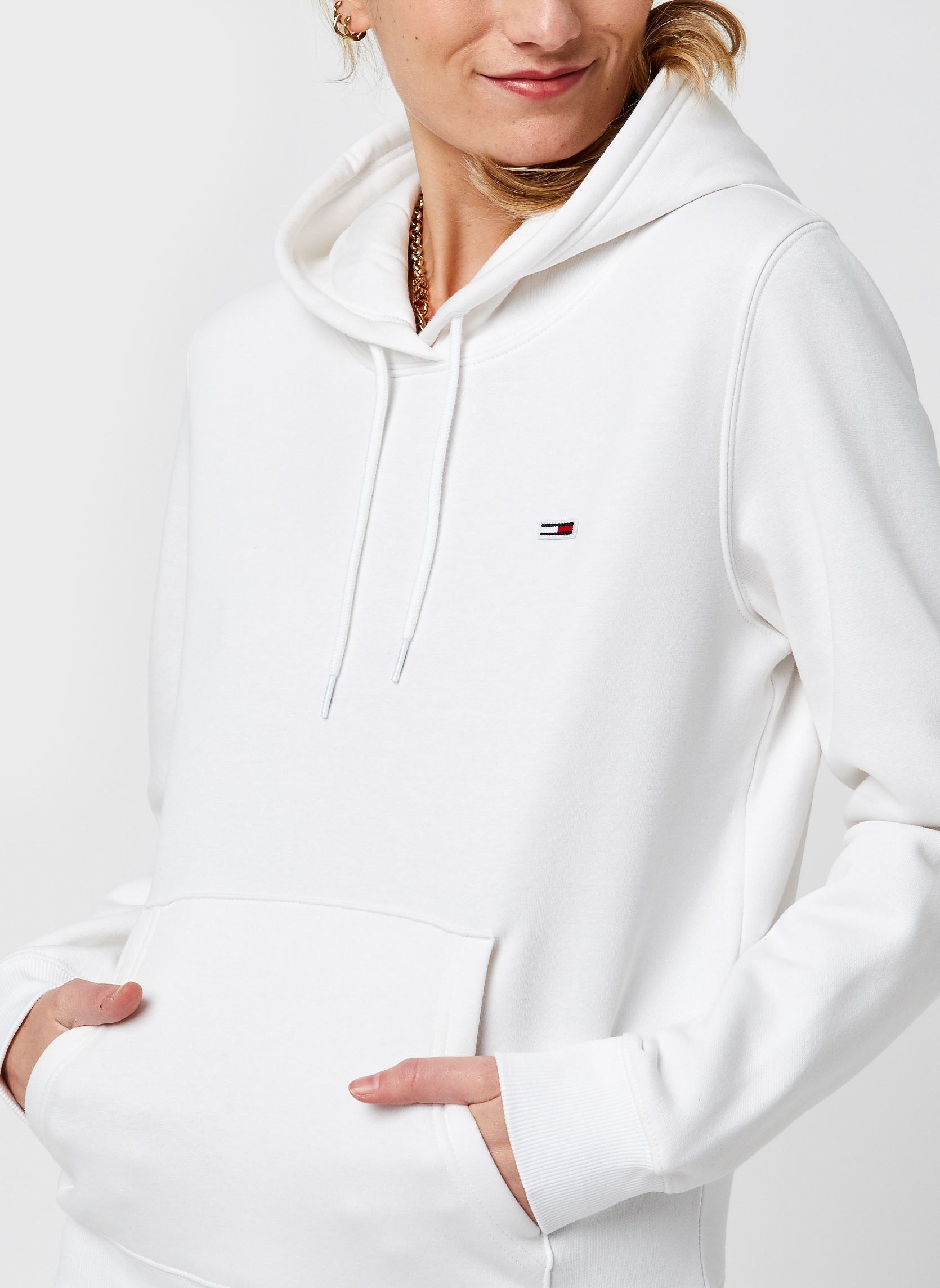 Kapuzenpullover Tjw Regular Fleece Hoodie damen weiß Tommy Jeans Kapuzenpullover Tjw Regular Fleece Hoodie damen weiß WHITE