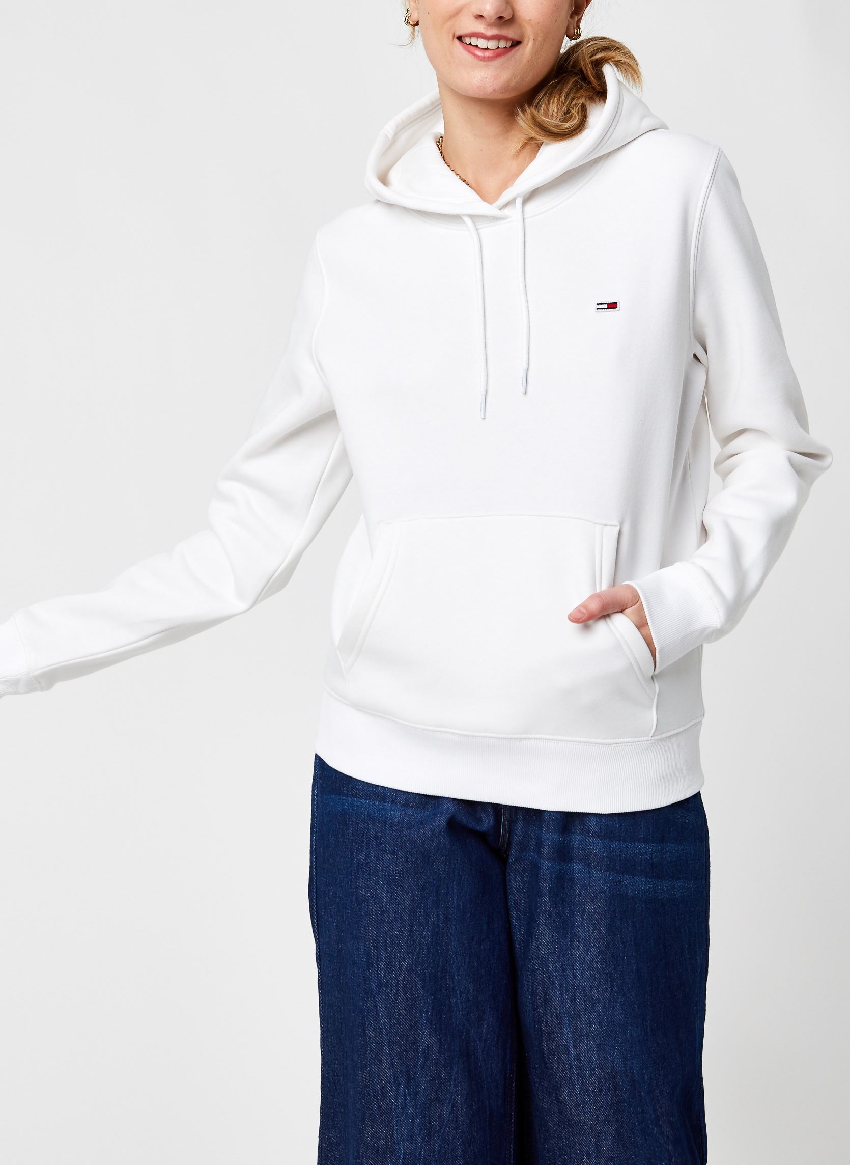 Kapuzenpullover Tjw Regular Fleece Hoodie damen weiß Tommy Jeans Kapuzenpullover Tjw Regular Fleece Hoodie damen weiß WHITE