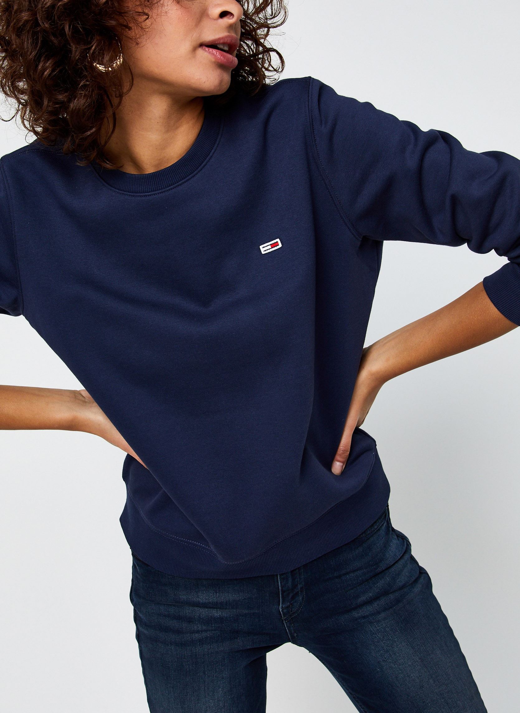 Felpe Tjw Regular Fleece C Neck donna blu Tommy Jeans Felpe Tjw Regular Fleece C Neck donna blu TWILIGHT NAVY