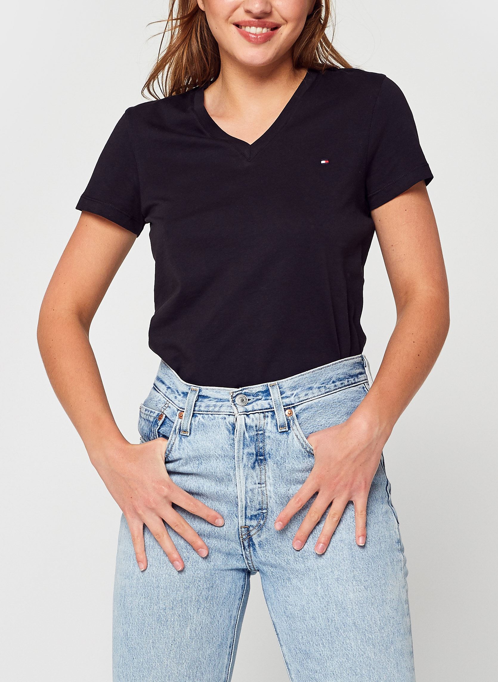 T shirt Tommy Hilfiger HERITAGE V NECK TEE EU - vue 3