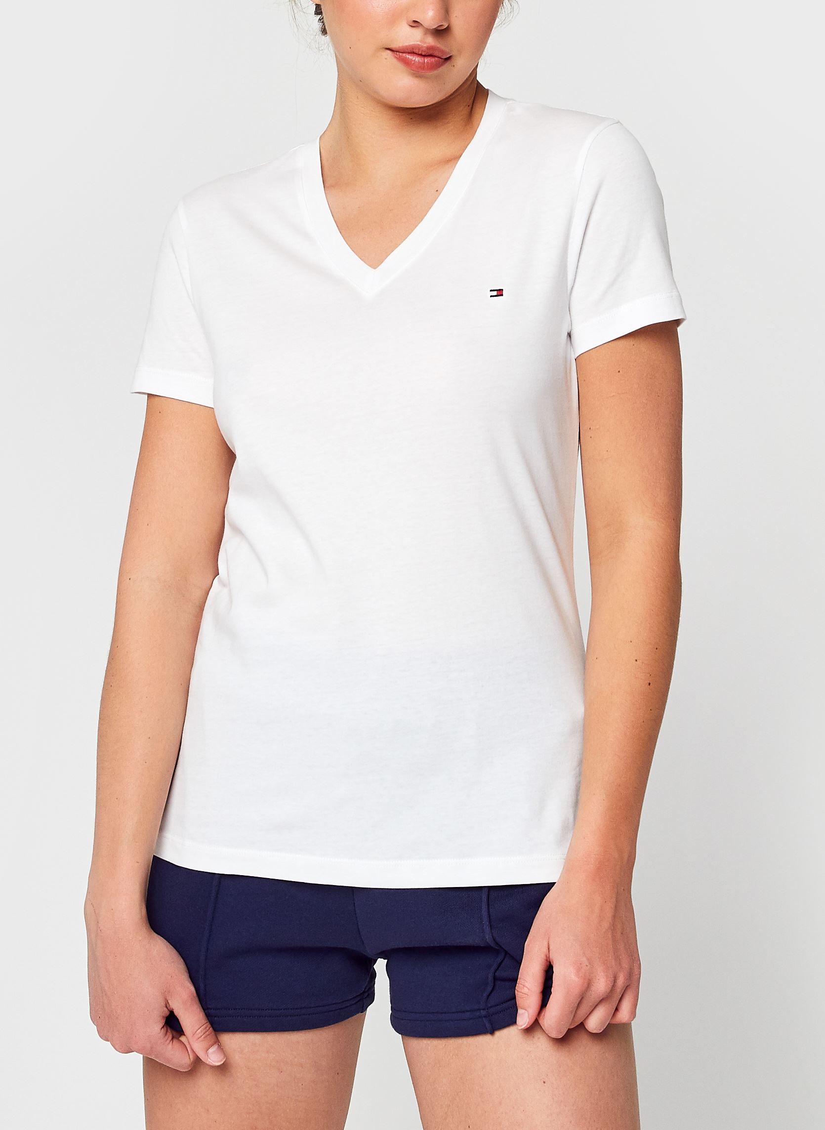T-shirts Heritage V-Neck Tee dames wit Tommy Hilfiger T-shirts Heritage V-Neck Tee dames wit CLASSIC WHITE