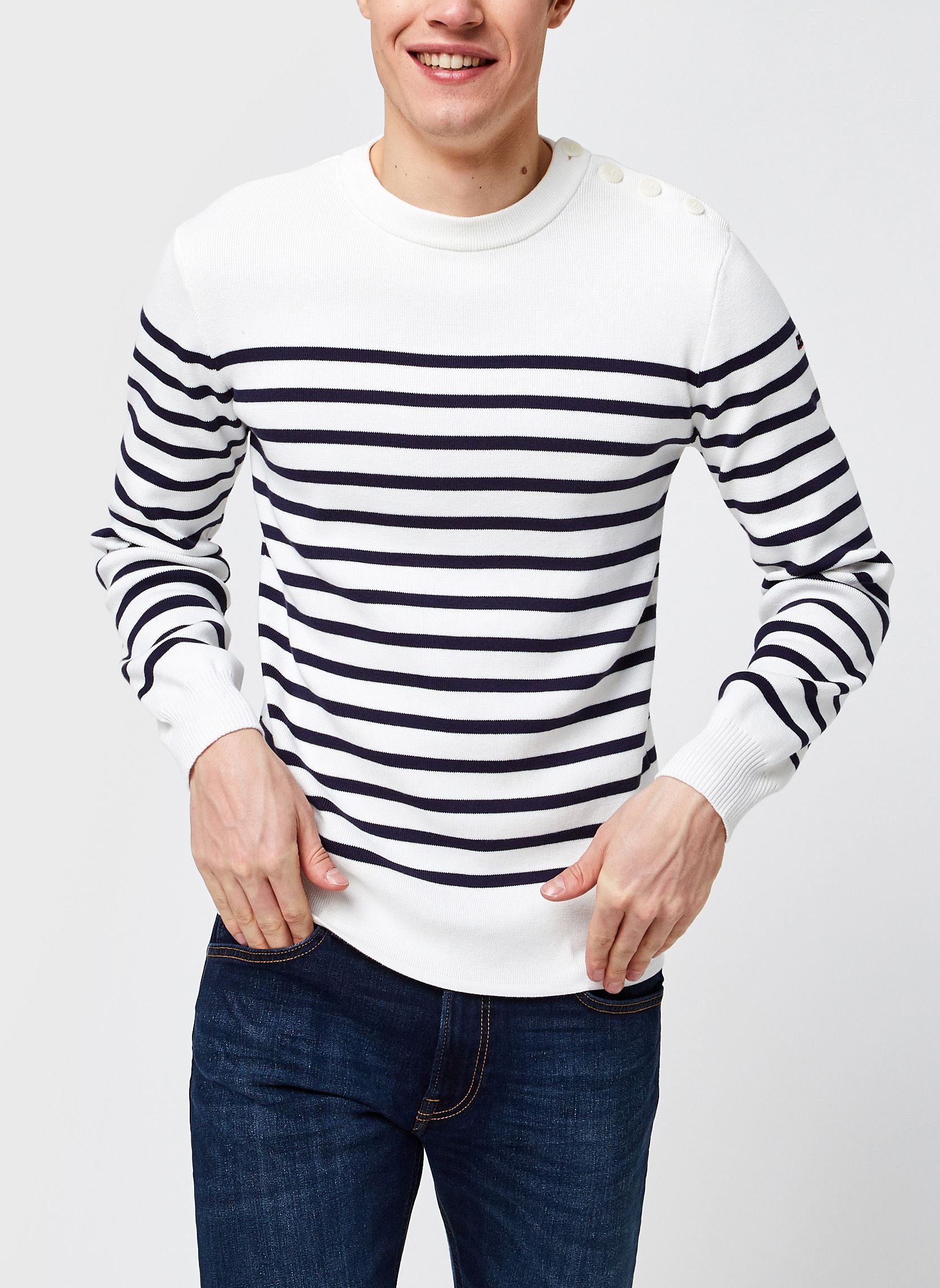 Truien Pull Marin heren wit Armor Lux Truien Pull Marin heren wit MilkNavire