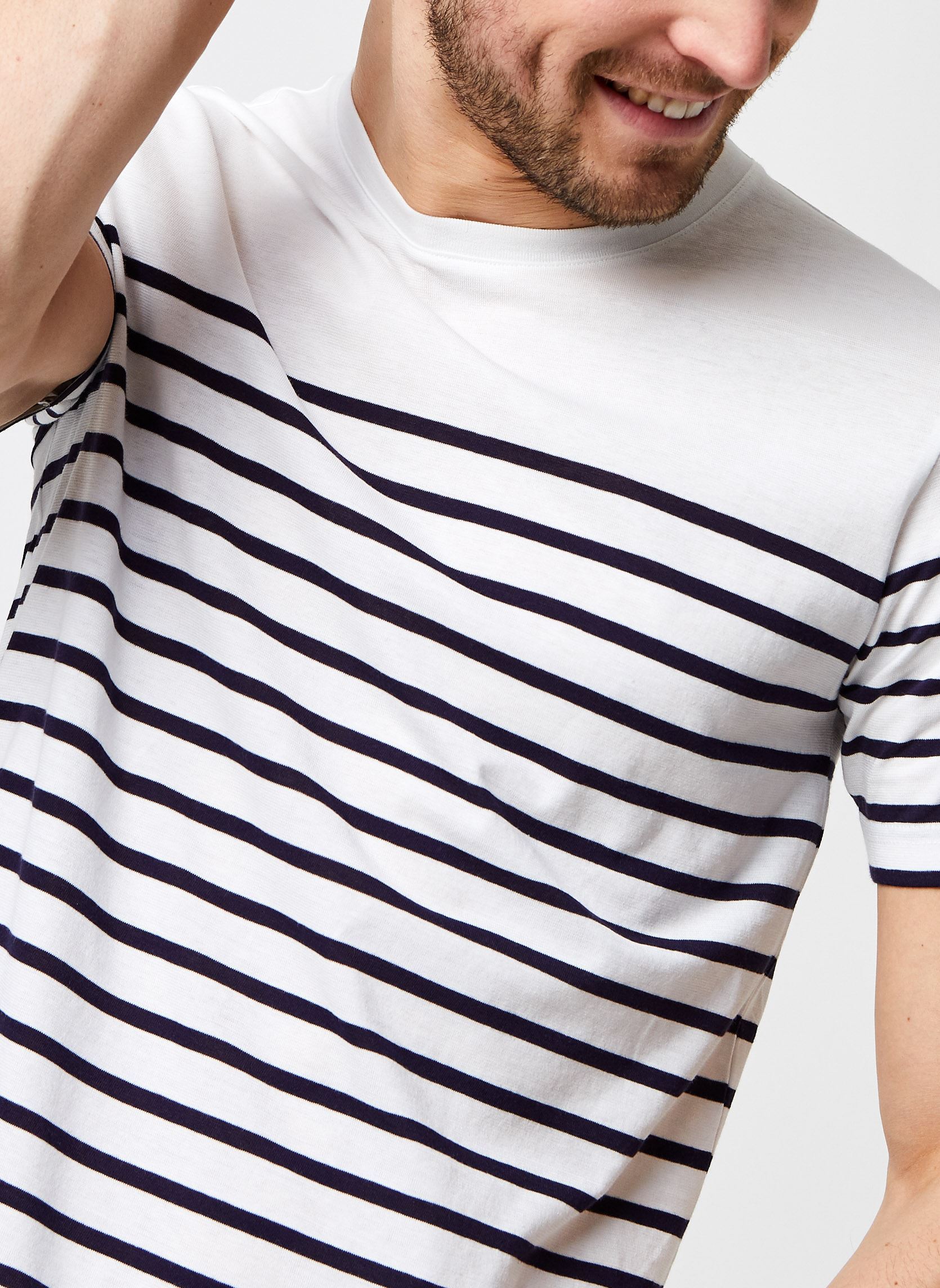 T-Shirts Marinière ''Etel'' Homme herren weiß Armor Lux T-Shirts Marinière ''Etel'' Homme herren weiß BlancNavire