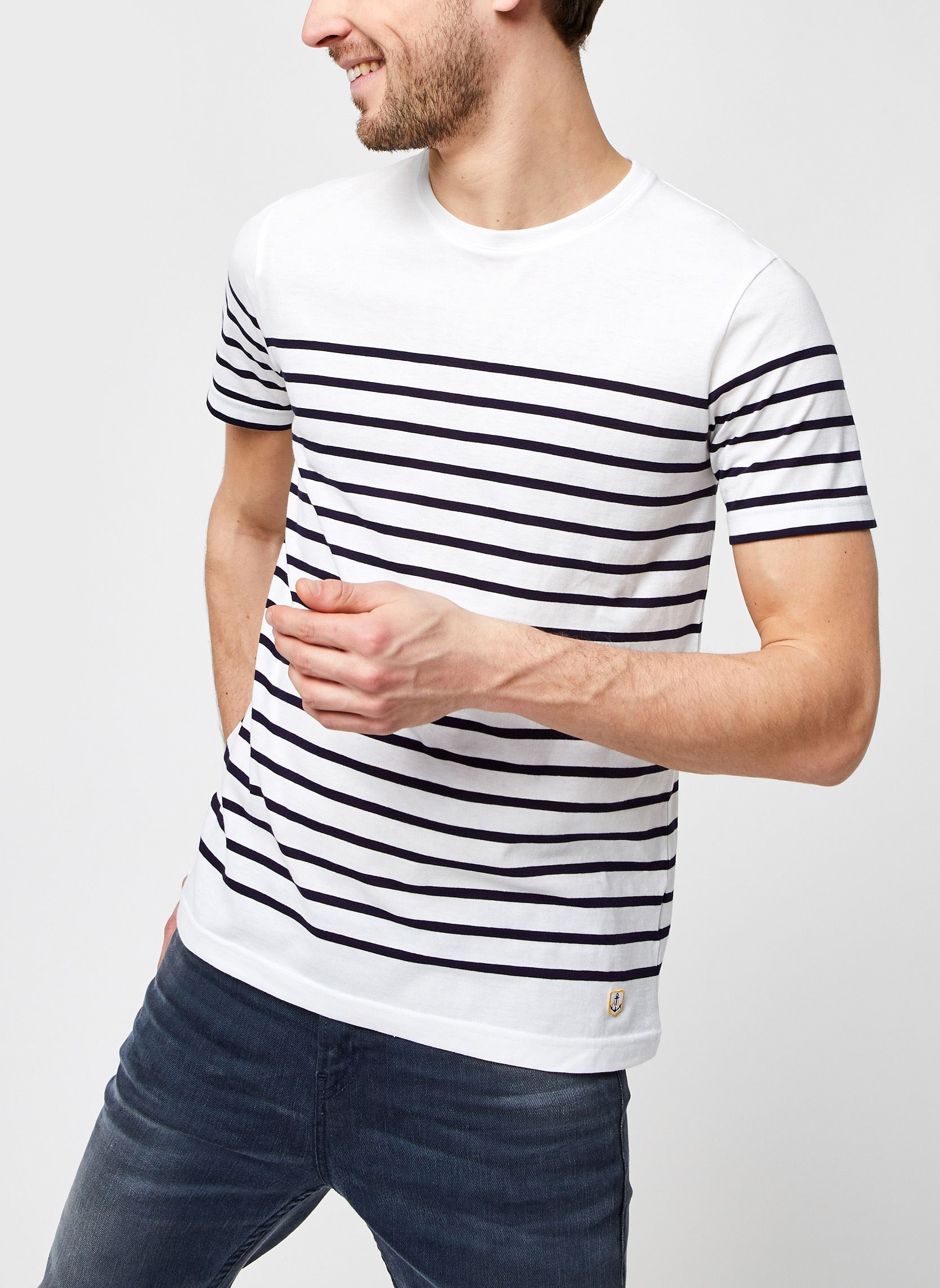 T-Shirts Marinière ''Etel'' Homme herren weiß Armor Lux T-Shirts Marinière ''Etel'' Homme herren weiß BlancNavire