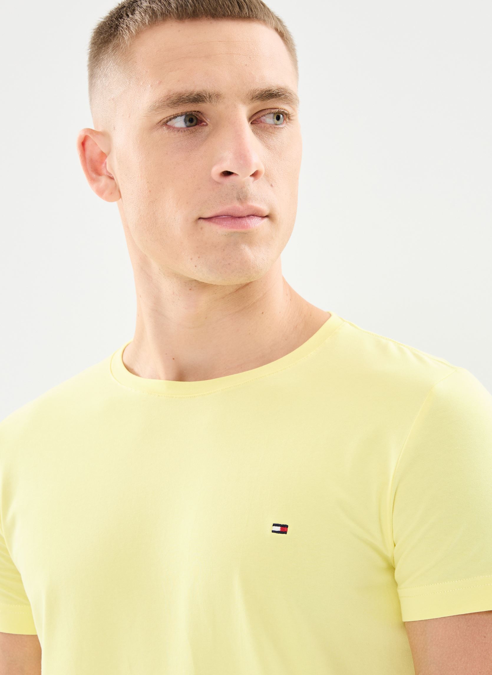 Tee-shirts Stretch Slim Fit Tee homme jaune Tommy Hilfiger Tee-shirts Stretch Slim Fit Tee homme jaune YELLOW TULIP