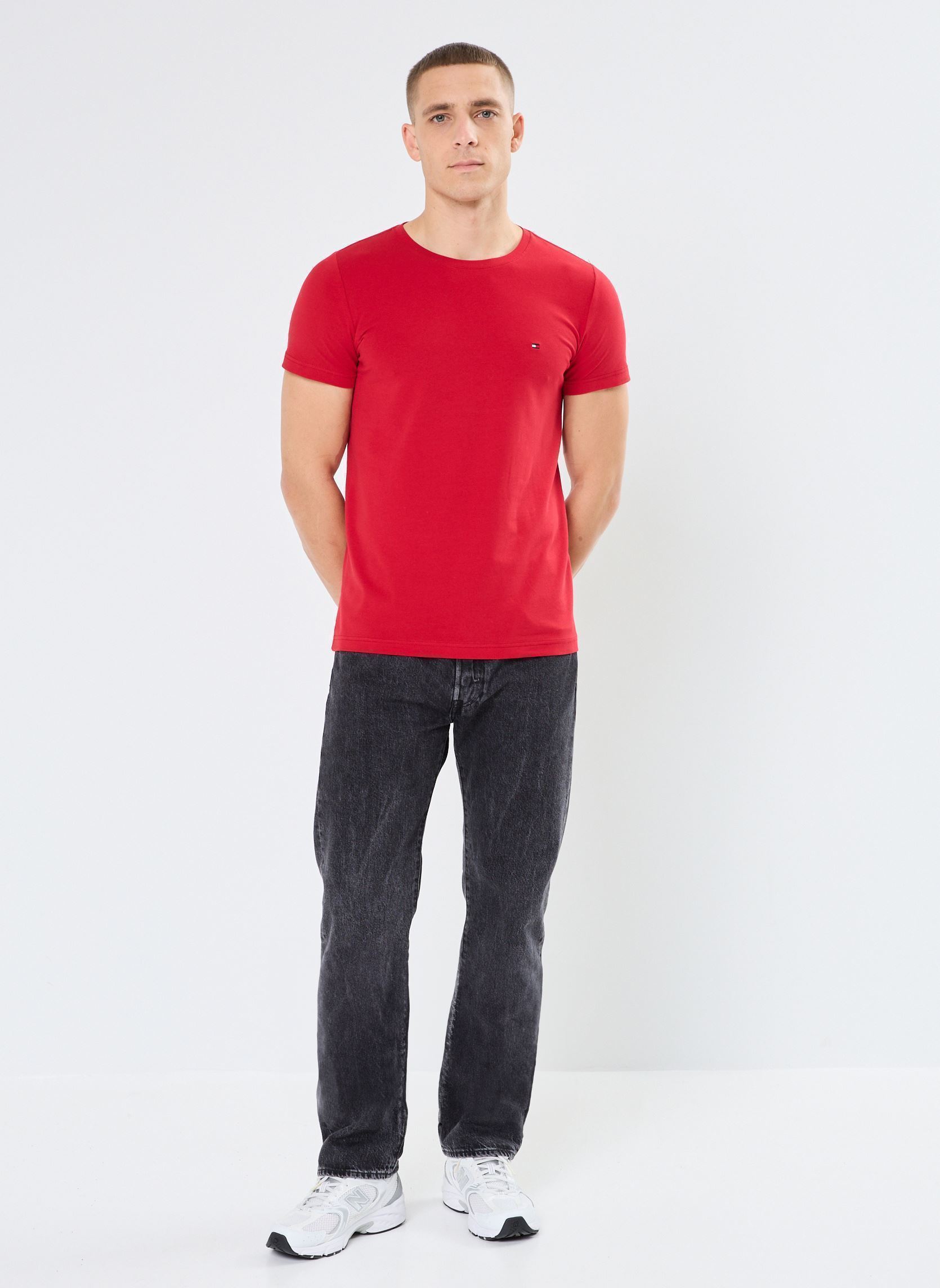 Tee-shirts Stretch Slim Fit Tee homme rouge Tommy Hilfiger Tee-shirts Stretch Slim Fit Tee homme rouge MEDIUM RED