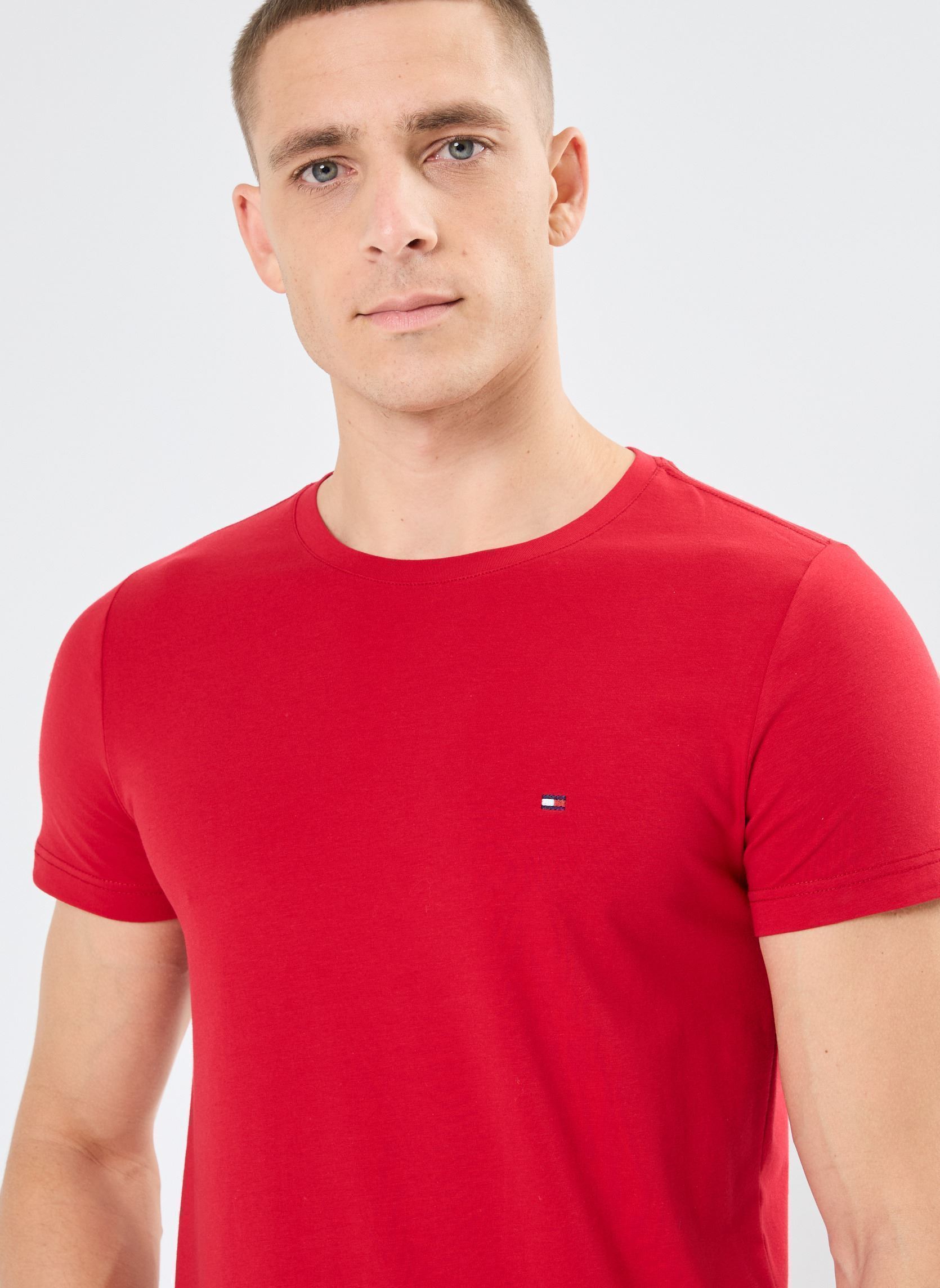 Tee-shirts Stretch Slim Fit Tee homme rouge Tommy Hilfiger Tee-shirts Stretch Slim Fit Tee homme rouge MEDIUM RED