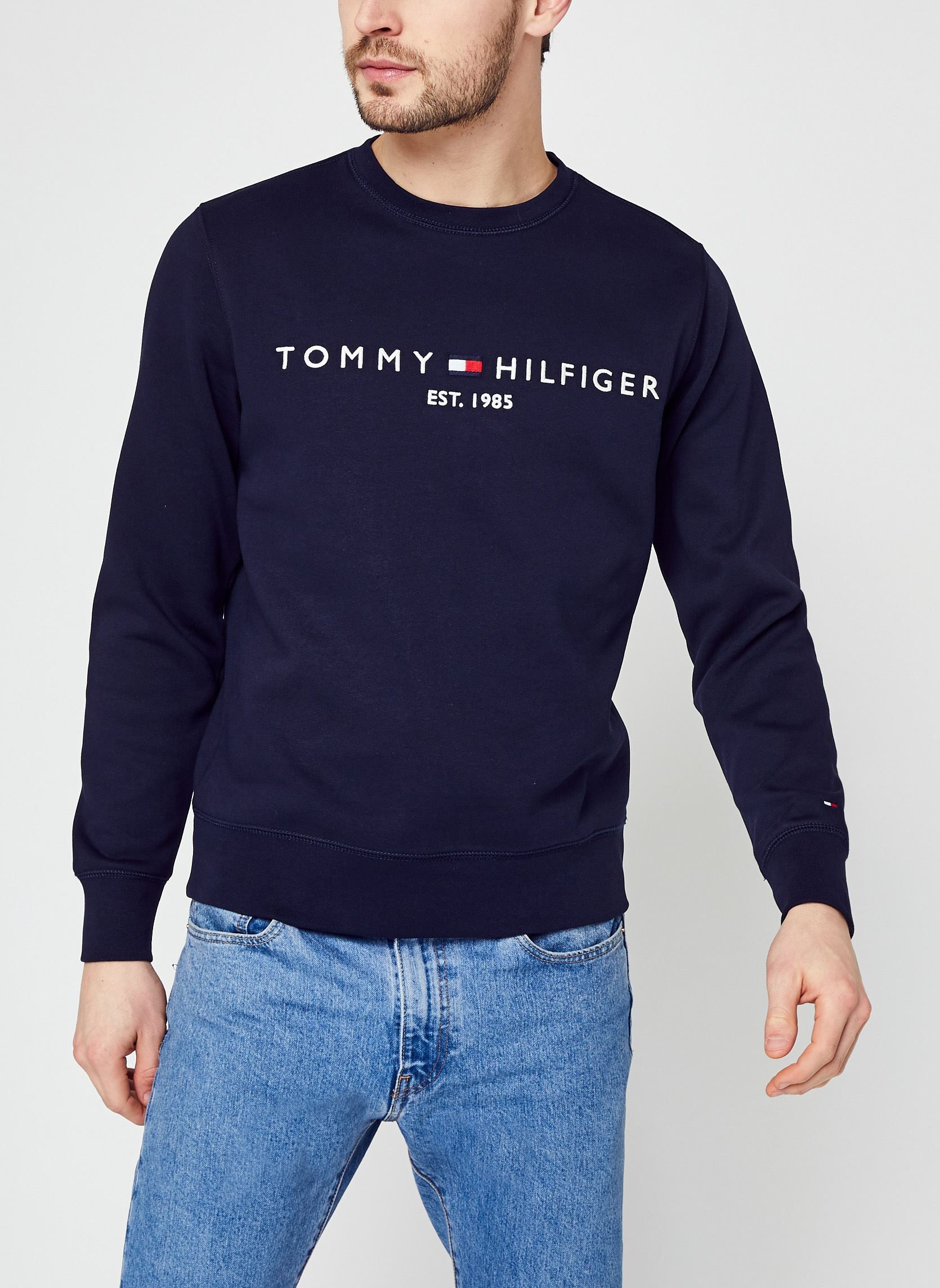 Sweats Tommy Logo Sweatshirt homme bleu Tommy Hilfiger Sweats Tommy Logo Sweatshirt homme bleu DW5 DESERT SKY