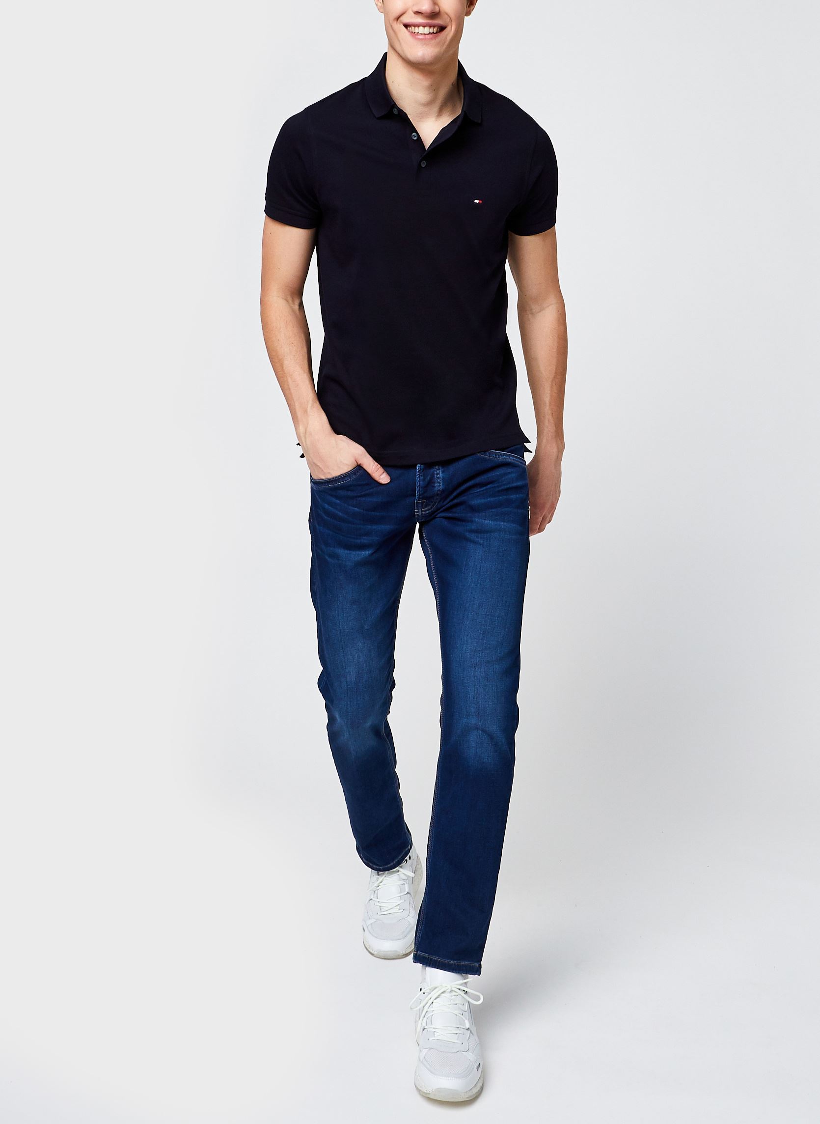Poloshirts 1985 Slim Polo herren blau Tommy Hilfiger Poloshirts 1985 Slim Polo herren blau DESERT SKY