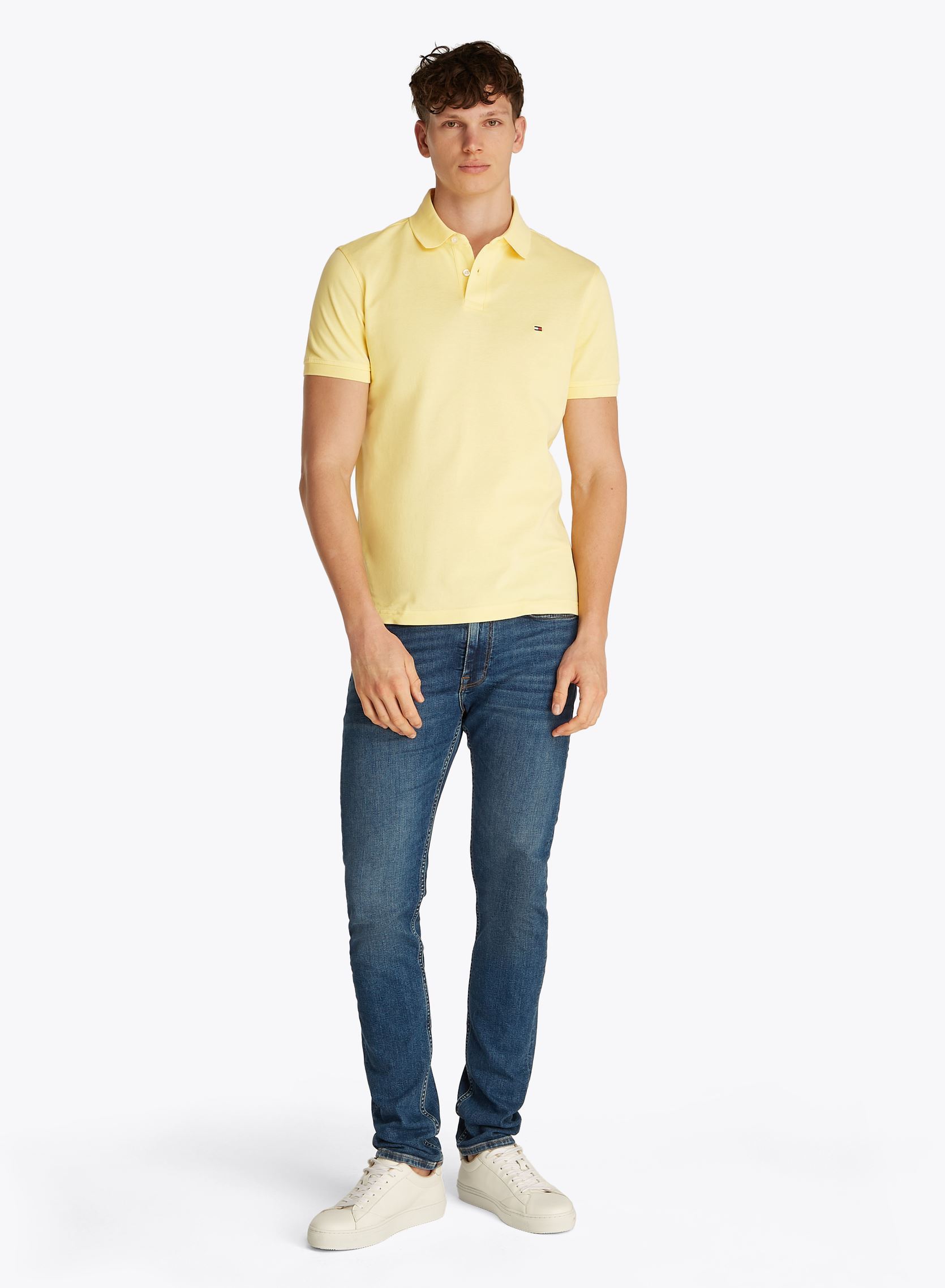 Polo's 1985 Slim Polo heren geel Tommy Hilfiger Polo's 1985 Slim Polo heren geel CITRONELLA