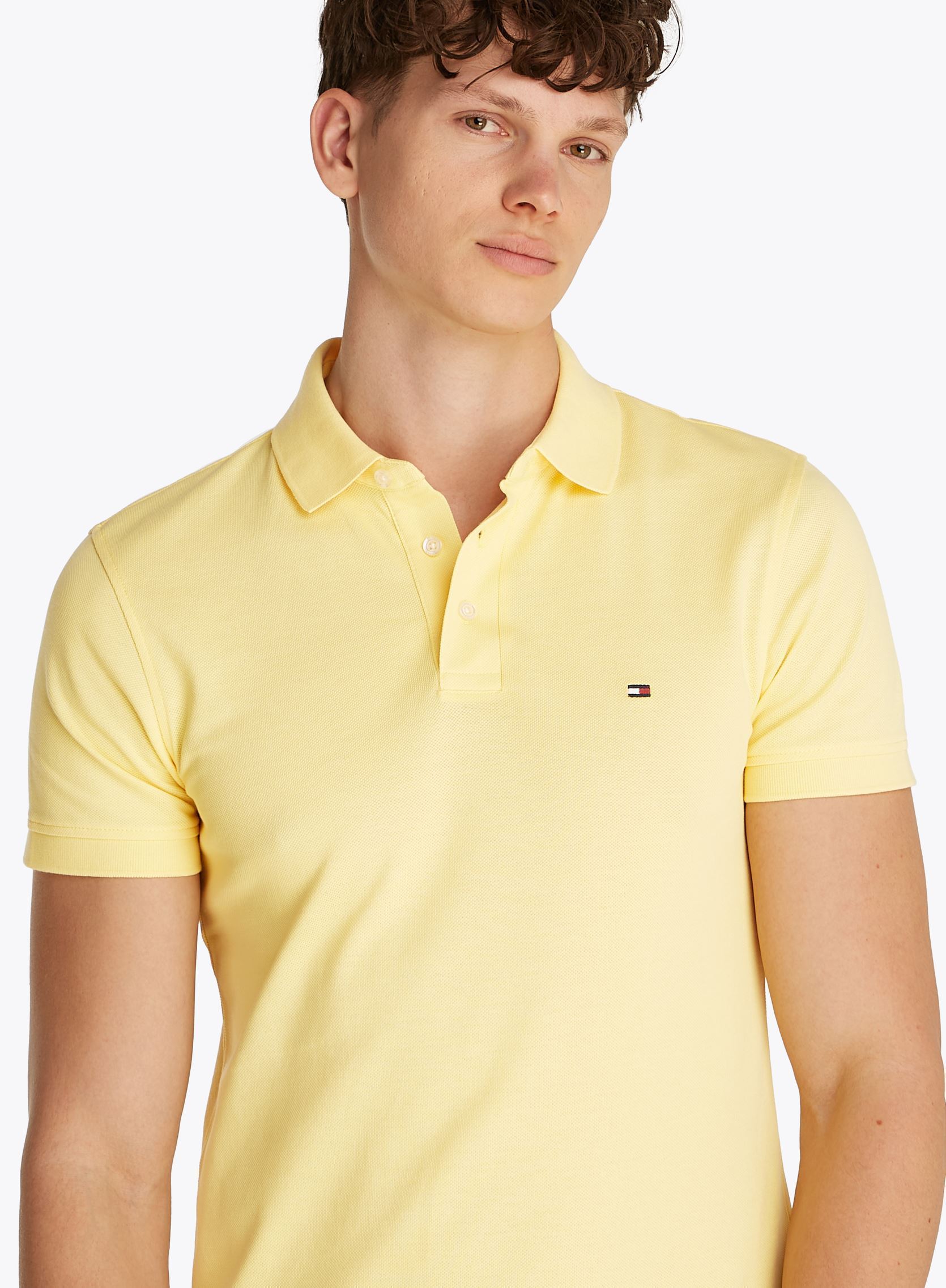 Polo's 1985 Slim Polo heren geel Tommy Hilfiger Polo's 1985 Slim Polo heren geel CITRONELLA