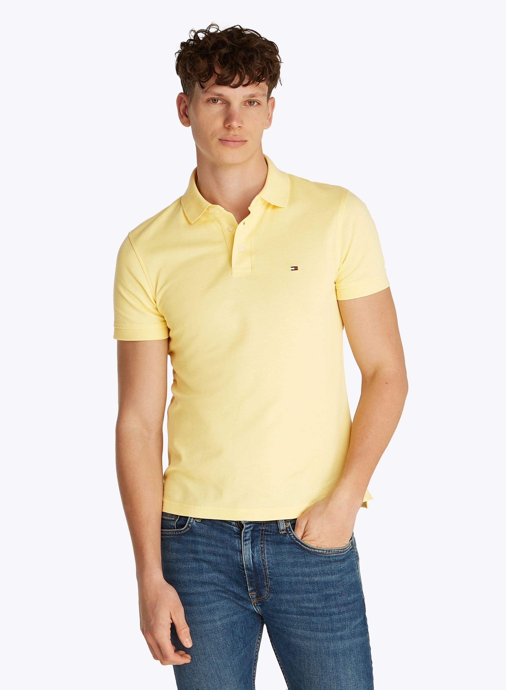 Polo's 1985 Slim Polo heren geel Tommy Hilfiger Polo's 1985 Slim Polo heren geel CITRONELLA