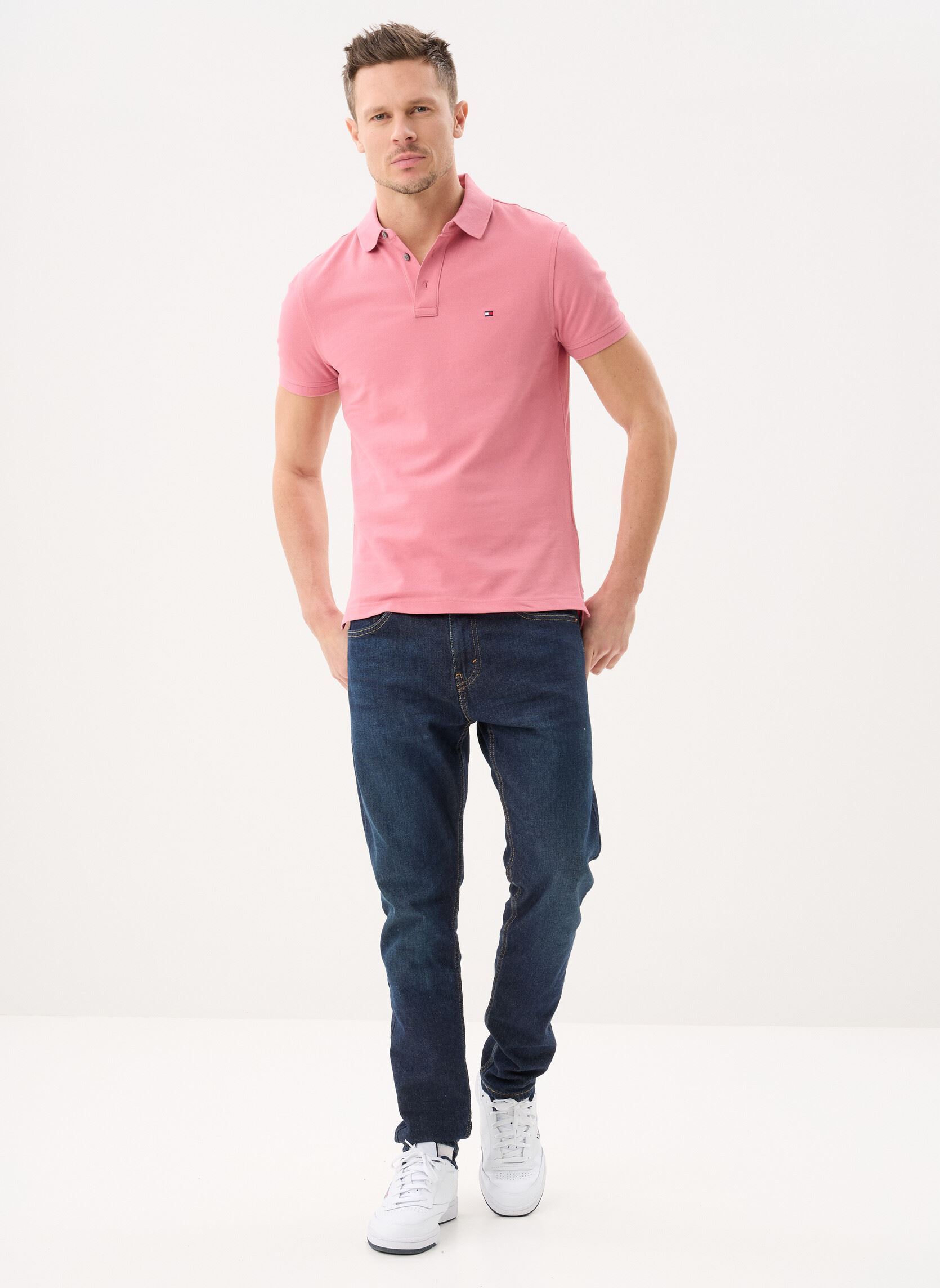 Polos 1985 Slim Polo homme rose Tommy Hilfiger Polos 1985 Slim Polo homme rose CAMELLIA BLUSH