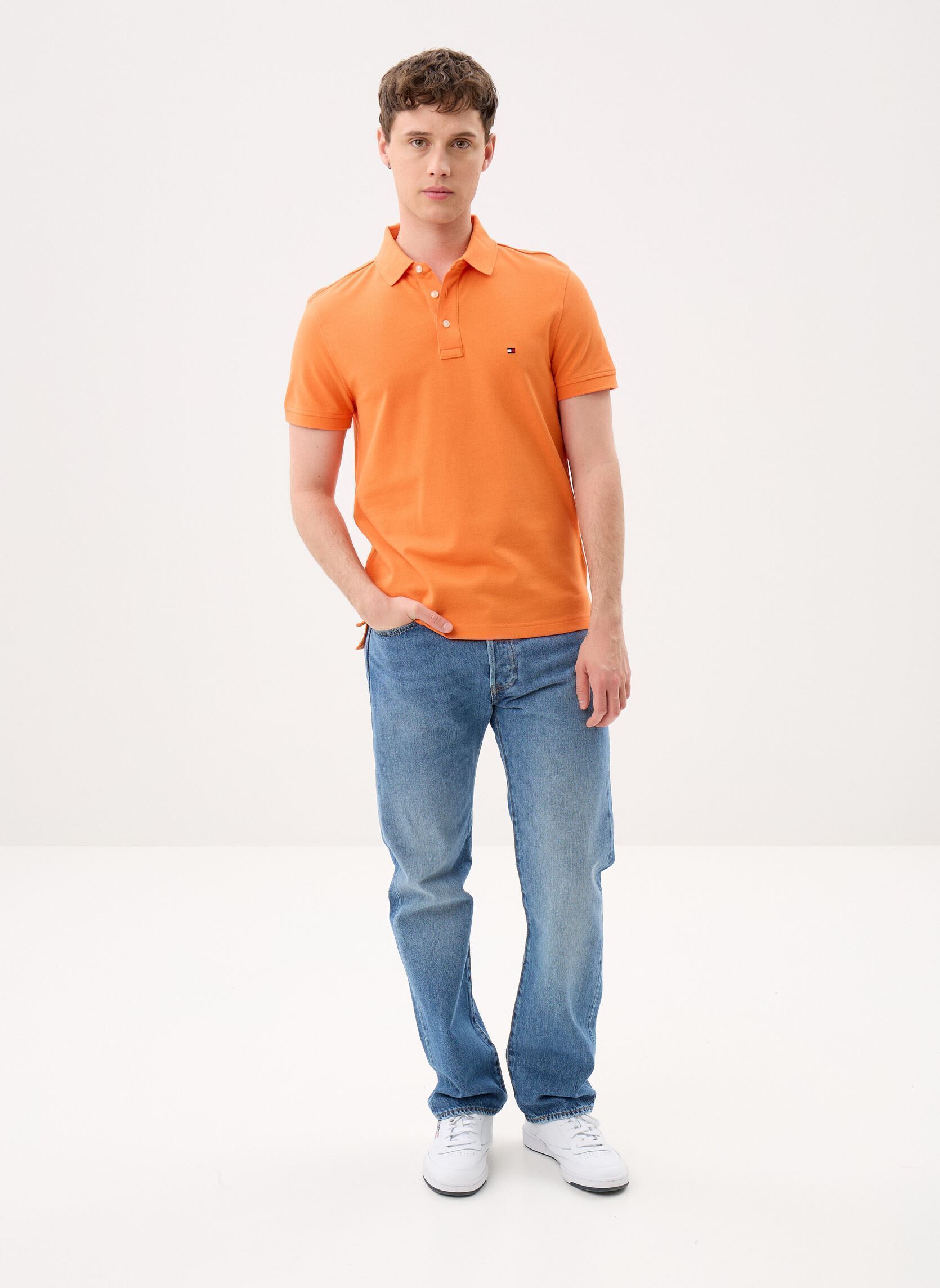 Polos 1985 Slim Polo homme orange Tommy Hilfiger Polos 1985 Slim Polo homme orange Orange Tulip