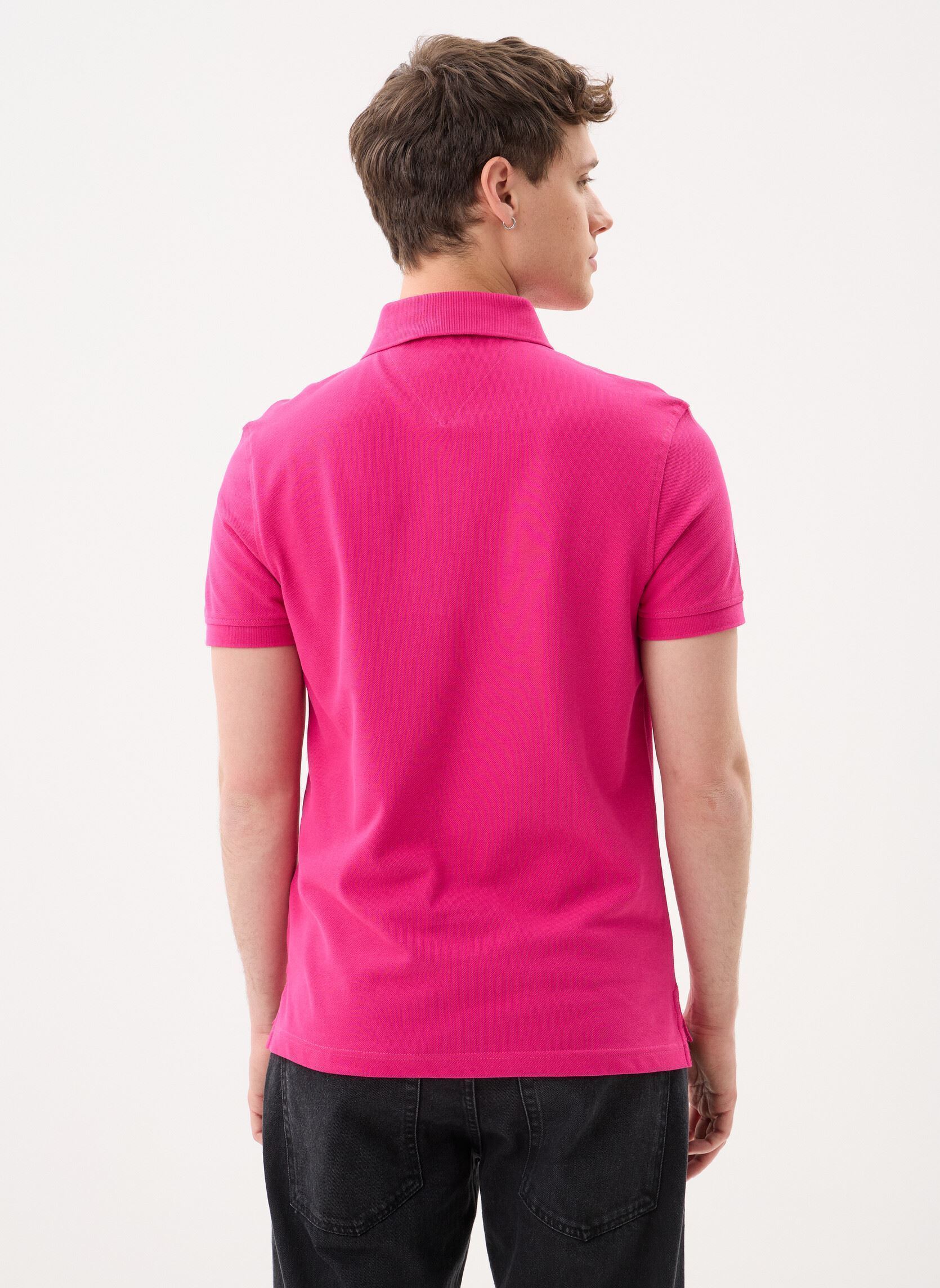 Polos 1985 Slim Polo homme rose Tommy Hilfiger Polos 1985 Slim Polo homme rose ECCENTRIC MAGENTA