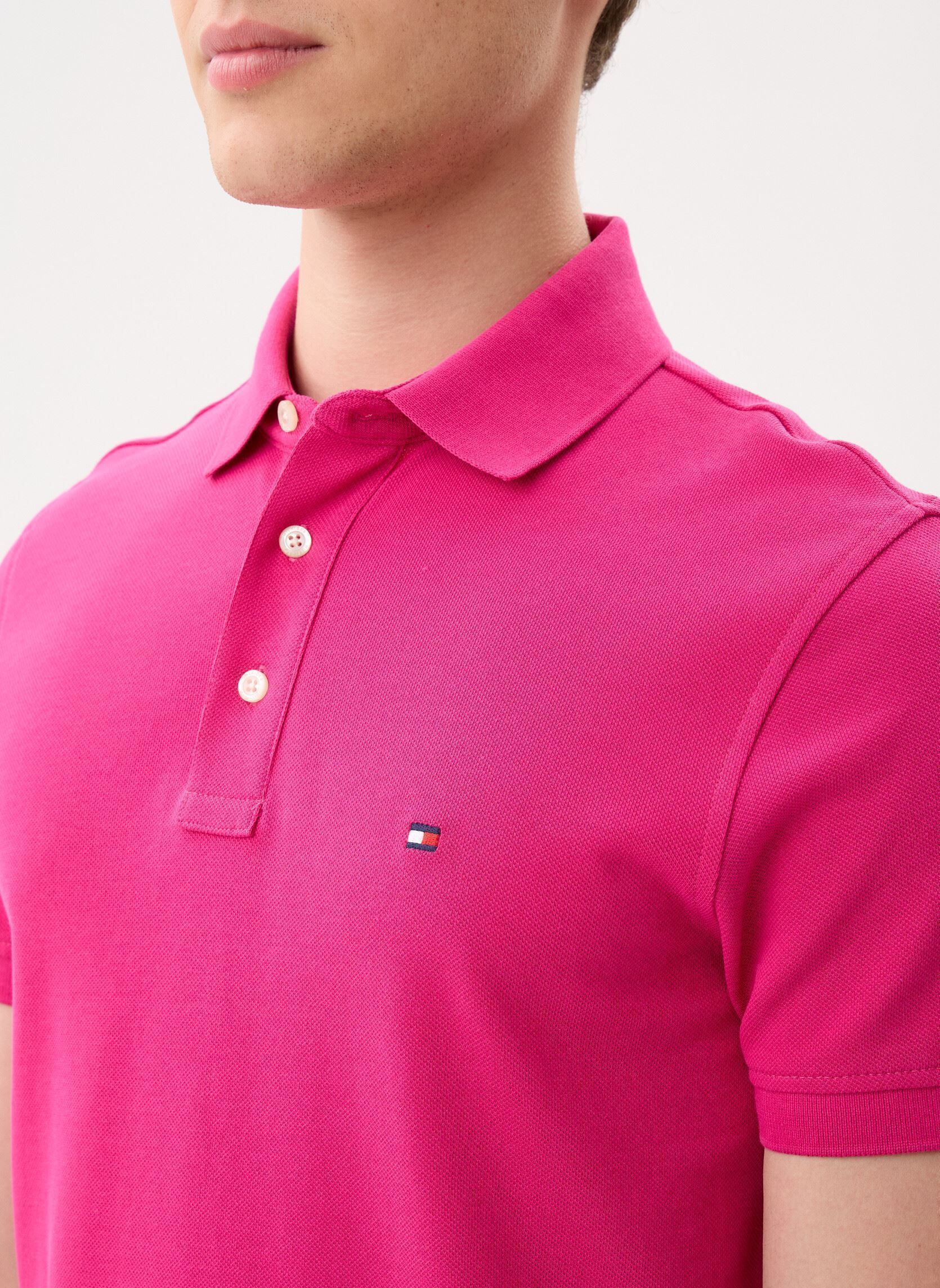 Polos 1985 Slim Polo homme rose Tommy Hilfiger Polos 1985 Slim Polo homme rose ECCENTRIC MAGENTA