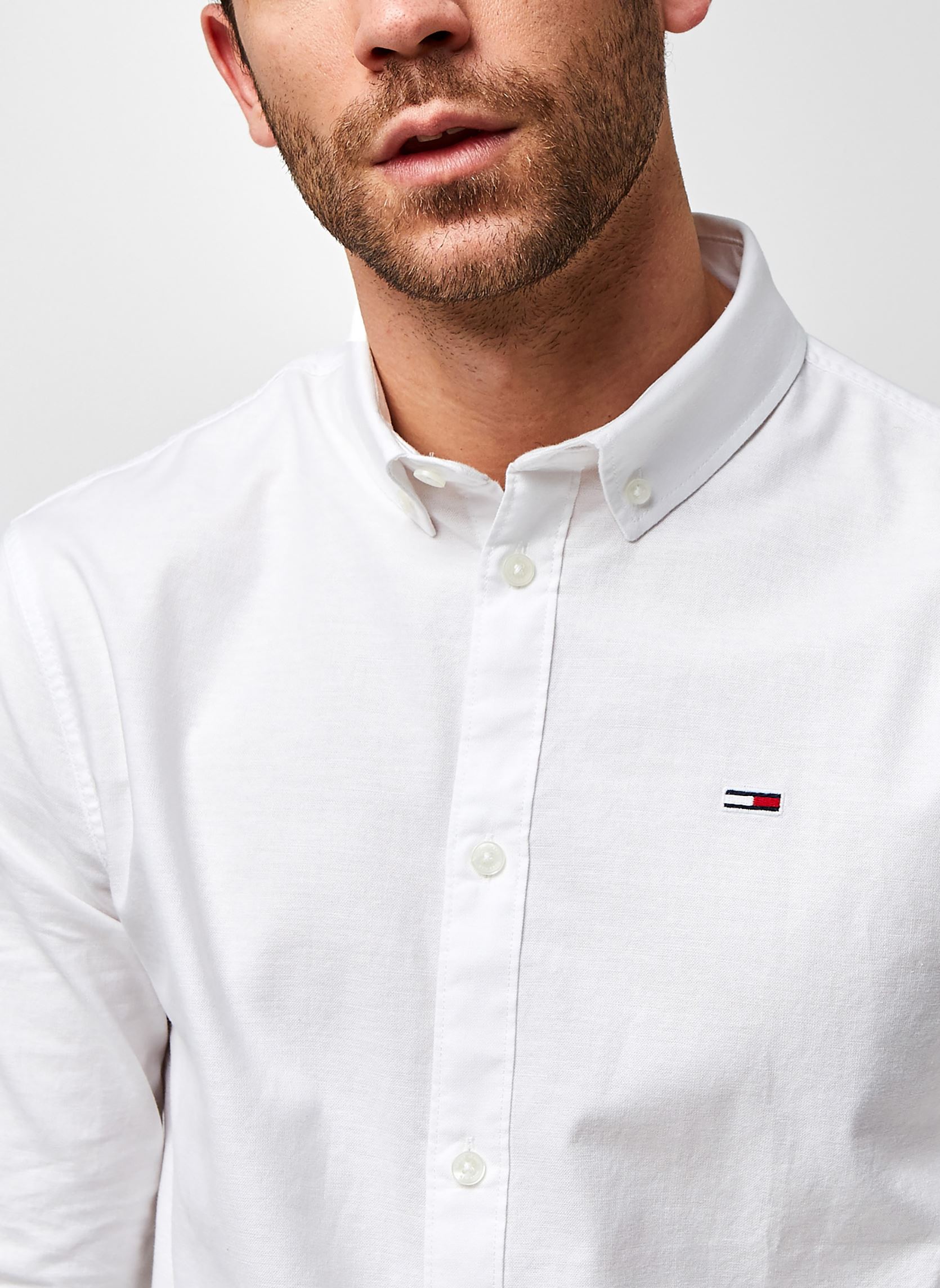 Chemises TJM Slim Stretch Oxford Shirt Eco homme blanc Tommy Jeans Chemises TJM Slim Stretch Oxford Shirt Eco homme blanc WHITE