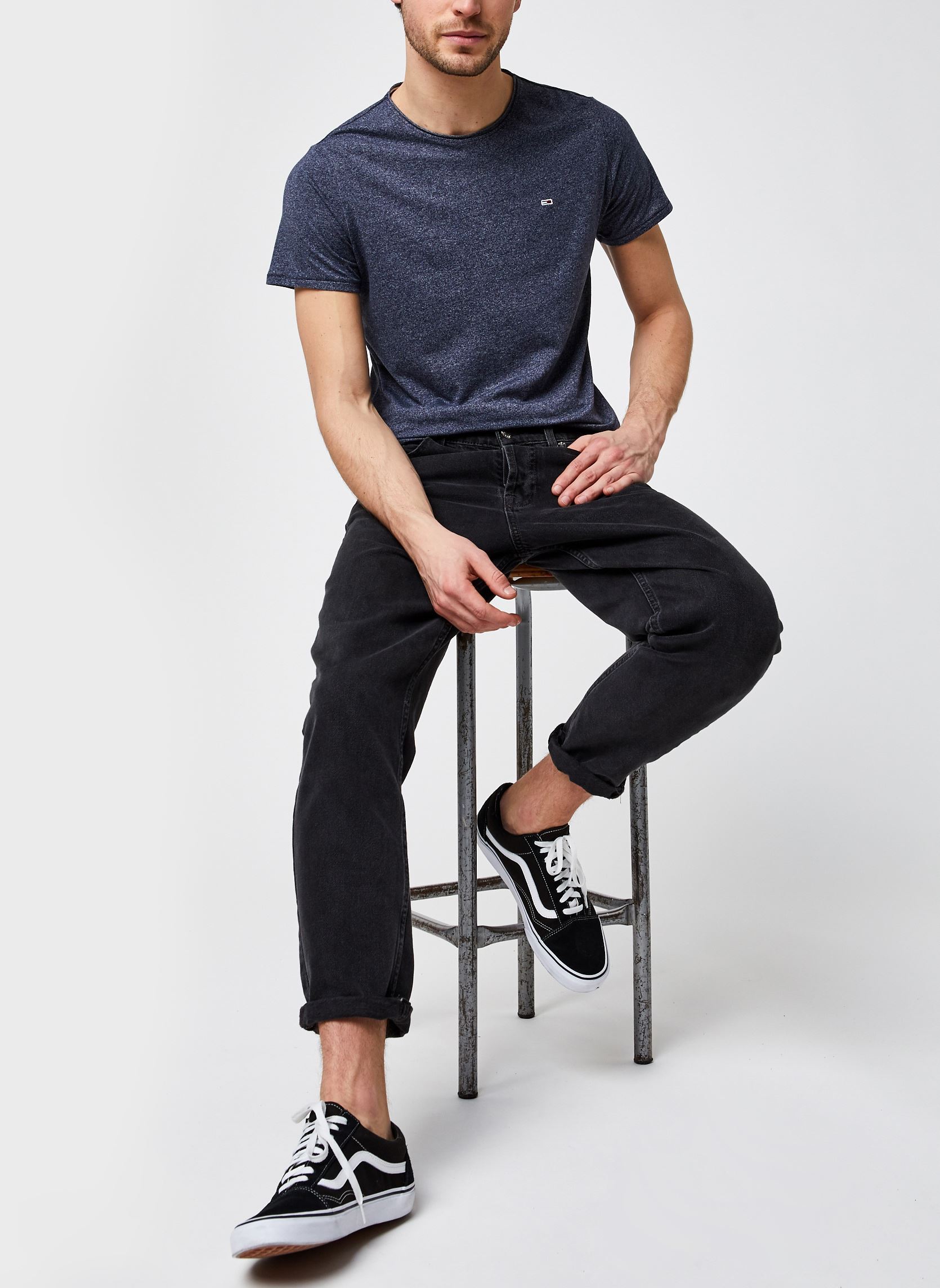 Tee-shirts TJM Slim Jaspe Crew Neck homme bleu Tommy Jeans Tee-shirts TJM Slim Jaspe Crew Neck homme bleu TWILIGHT NAVY