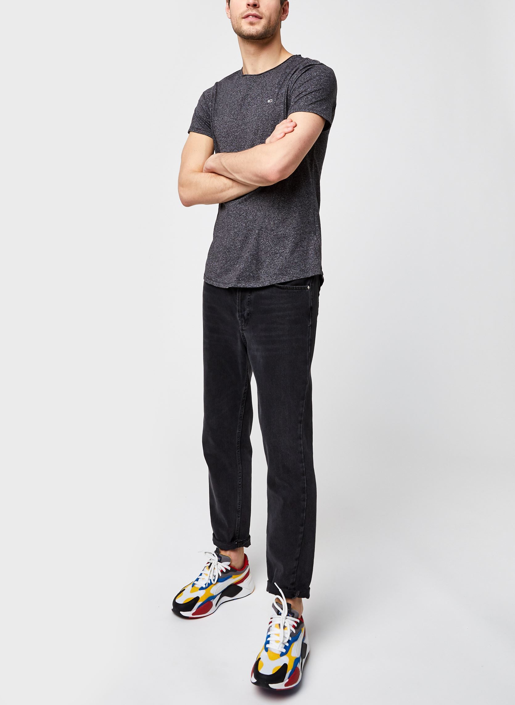 Tee-shirts TJM Slim Jaspe Crew Neck homme noir Tommy Jeans Tee-shirts TJM Slim Jaspe Crew Neck homme noir BLACK