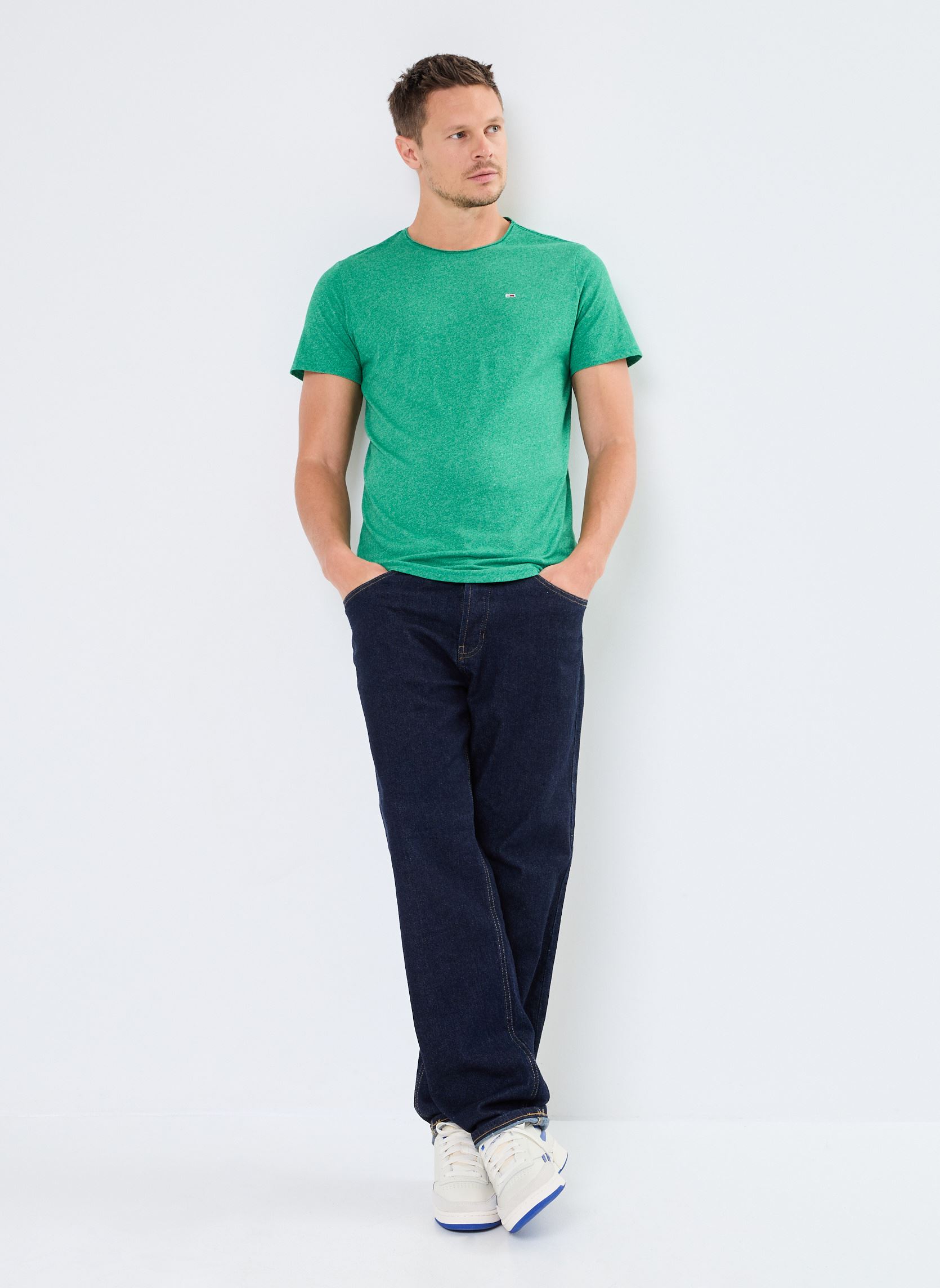 Tee-shirts TJM Slim Jaspe Crew Neck homme vert Tommy Jeans Tee-shirts TJM Slim Jaspe Crew Neck homme vert GREEN MALACHITE