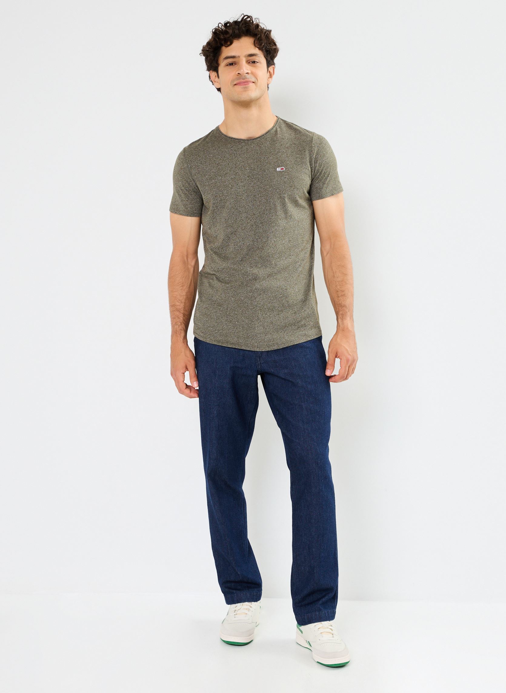 Tee-shirts TJM Slim Jaspe Crew Neck homme vert Tommy Jeans Tee-shirts TJM Slim Jaspe Crew Neck homme vert FATIGUE GREEN