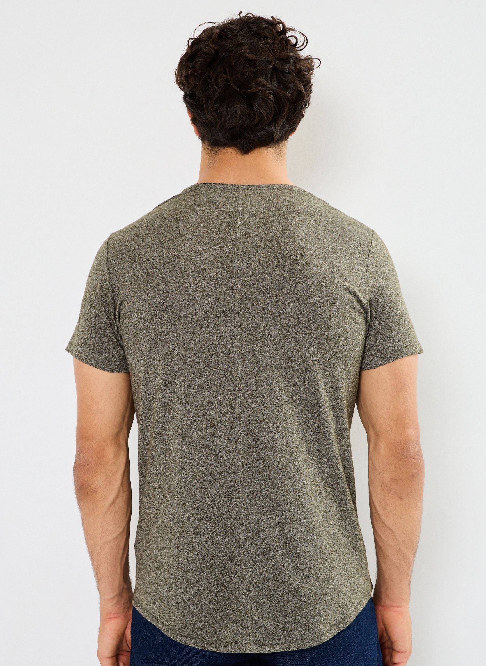 Tee-shirts TJM Slim Jaspe Crew Neck homme vert Tommy Jeans Tee-shirts TJM Slim Jaspe Crew Neck homme vert FATIGUE GREEN