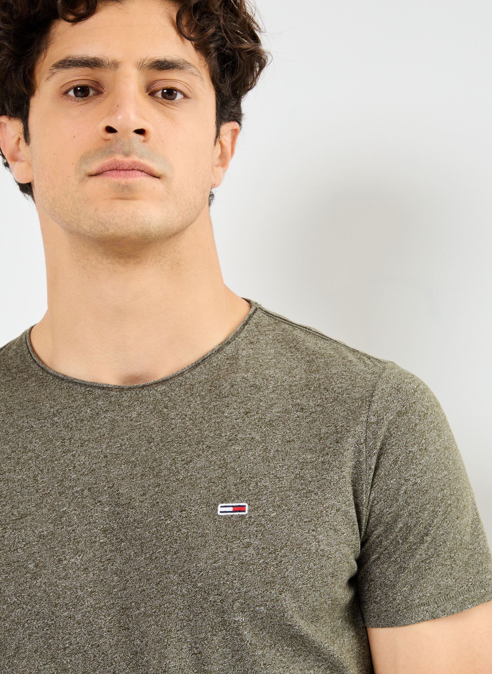 Tee-shirts TJM Slim Jaspe Crew Neck homme vert Tommy Jeans Tee-shirts TJM Slim Jaspe Crew Neck homme vert FATIGUE GREEN