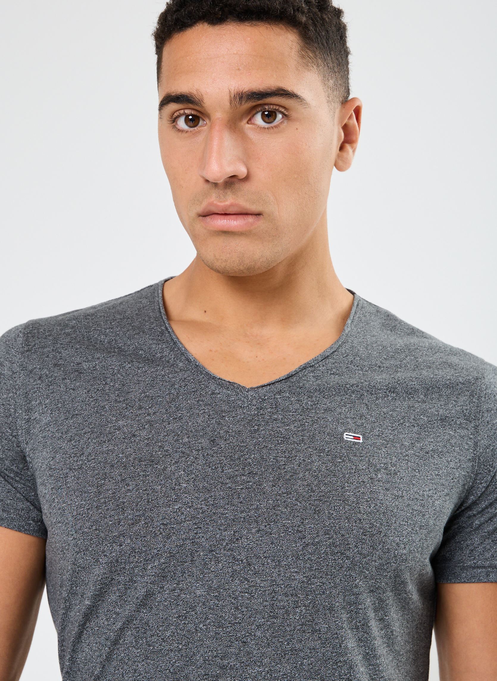 Tee-shirts TJM Slim Jaspe V Neck homme gris Tommy Jeans Tee-shirts TJM Slim Jaspe V Neck homme gris NEW CHARCOAL
