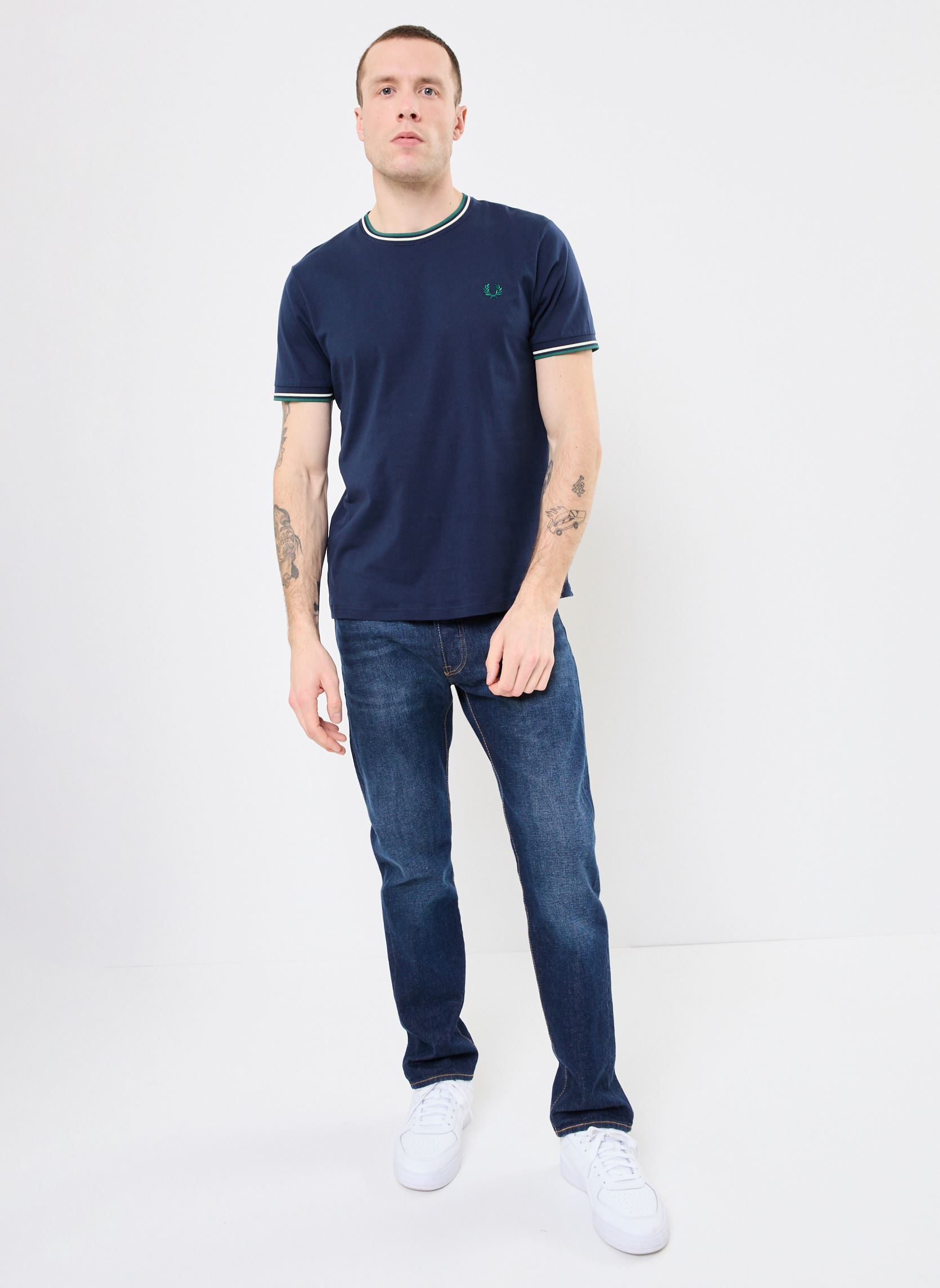 Tee-shirts Twin Tipped T-Shirt homme bleu Fred Perry Tee-shirts Twin Tipped T-Shirt homme bleu DRKCR/LECR/LBLGR
