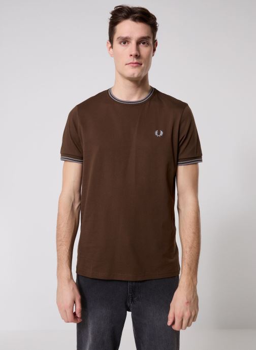 Fred Perry T-shirts Twin Tipped T-Shirt heren bruin