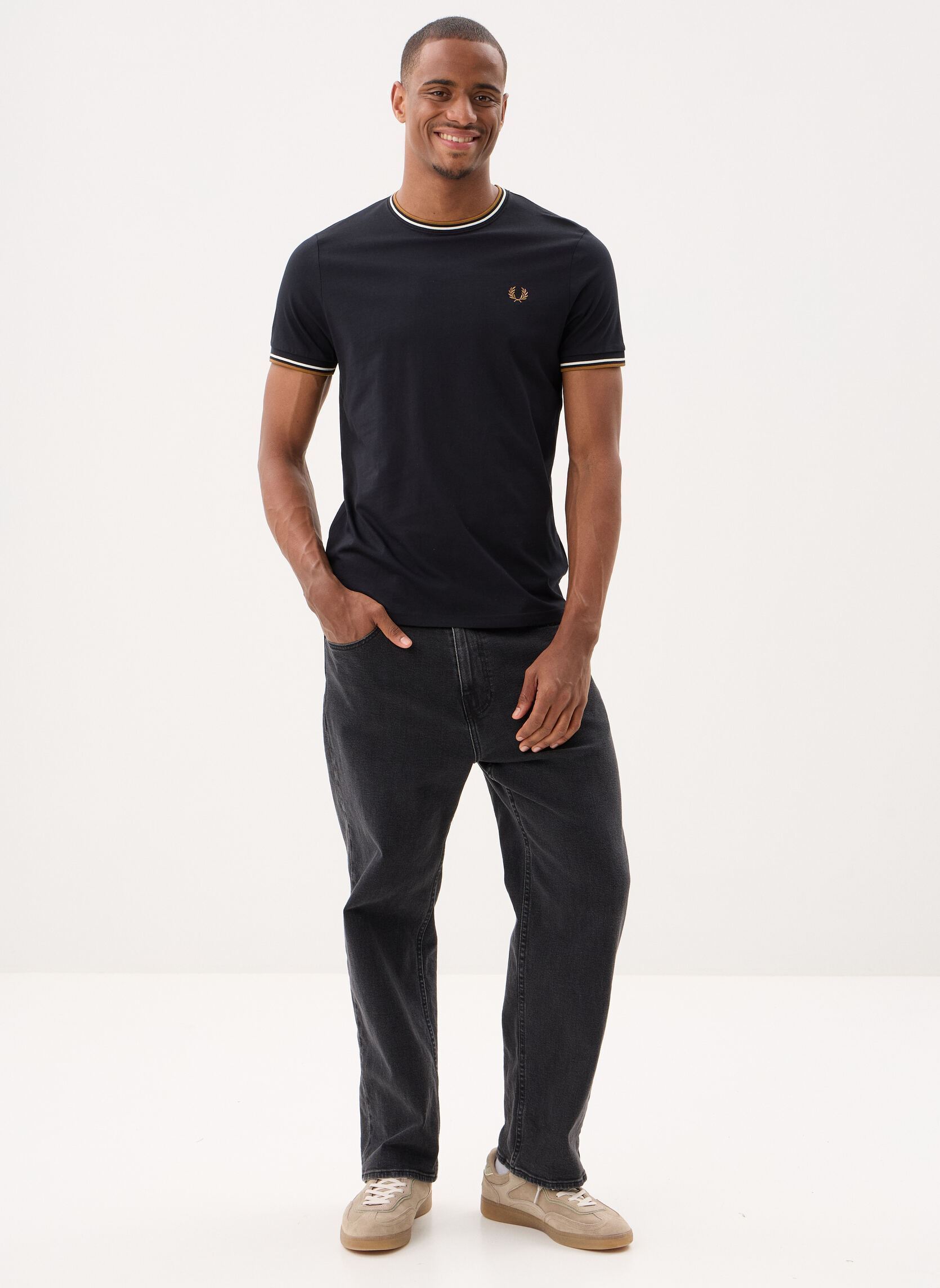 Tee-shirts Twin Tipped T-Shirt homme noir Fred Perry Tee-shirts Twin Tipped T-Shirt homme noir BLACK