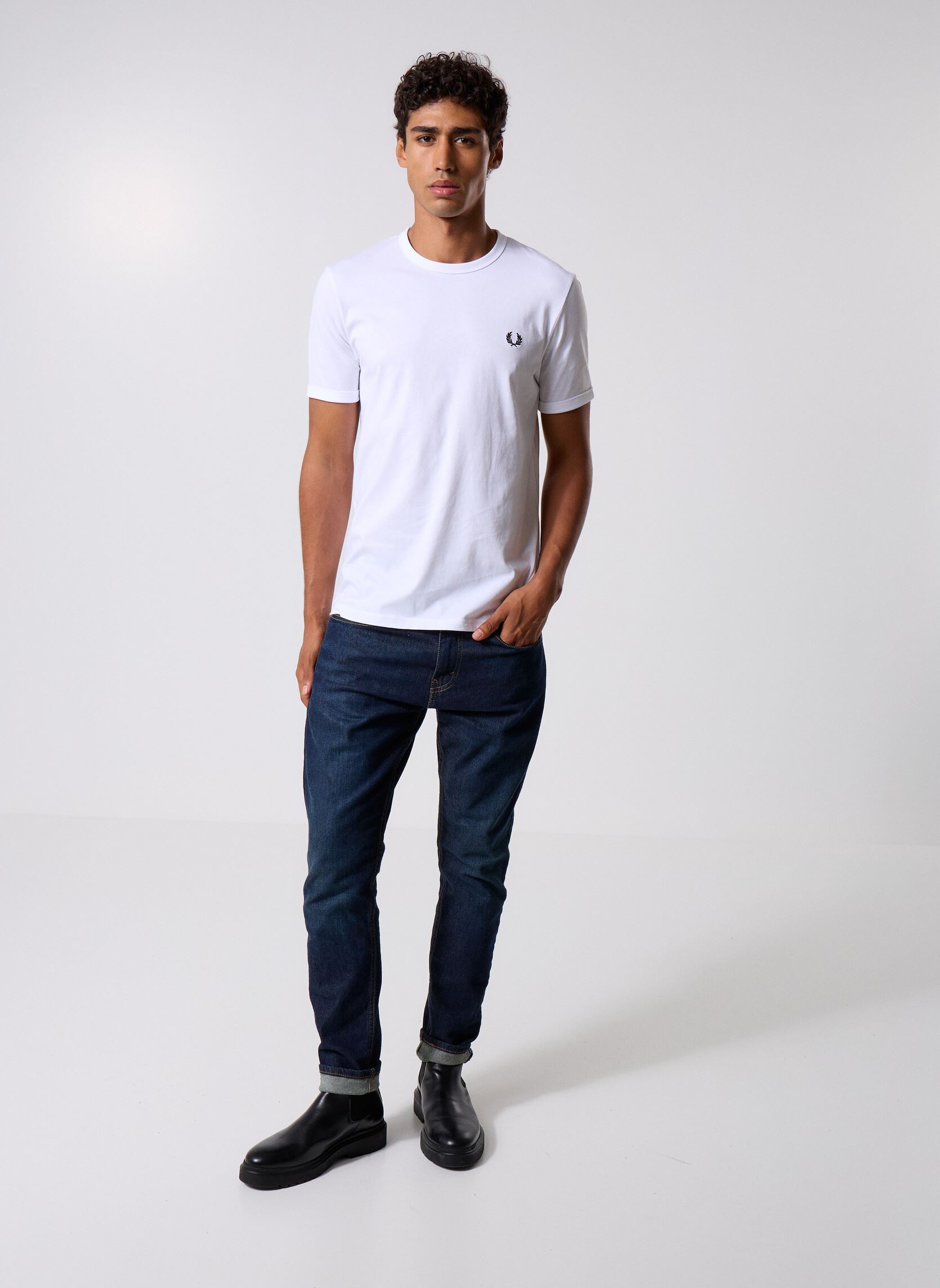 Tee-shirts Ringer T-Shirt homme blanc Fred Perry Tee-shirts Ringer T-Shirt homme blanc WHITE
