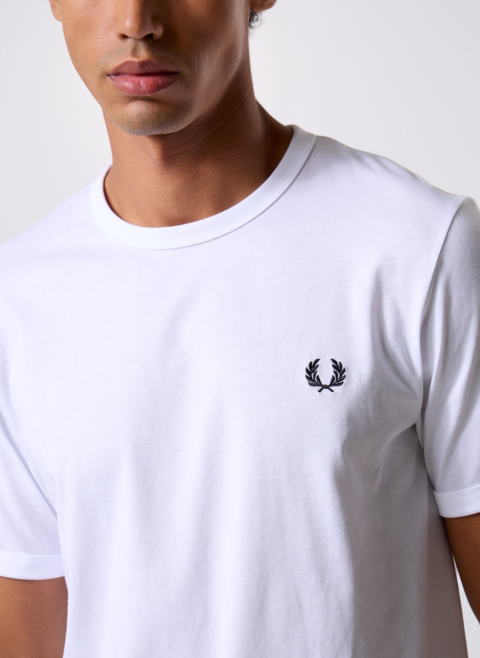 Tee-shirts Ringer T-Shirt homme blanc Fred Perry Tee-shirts Ringer T-Shirt homme blanc WHITE