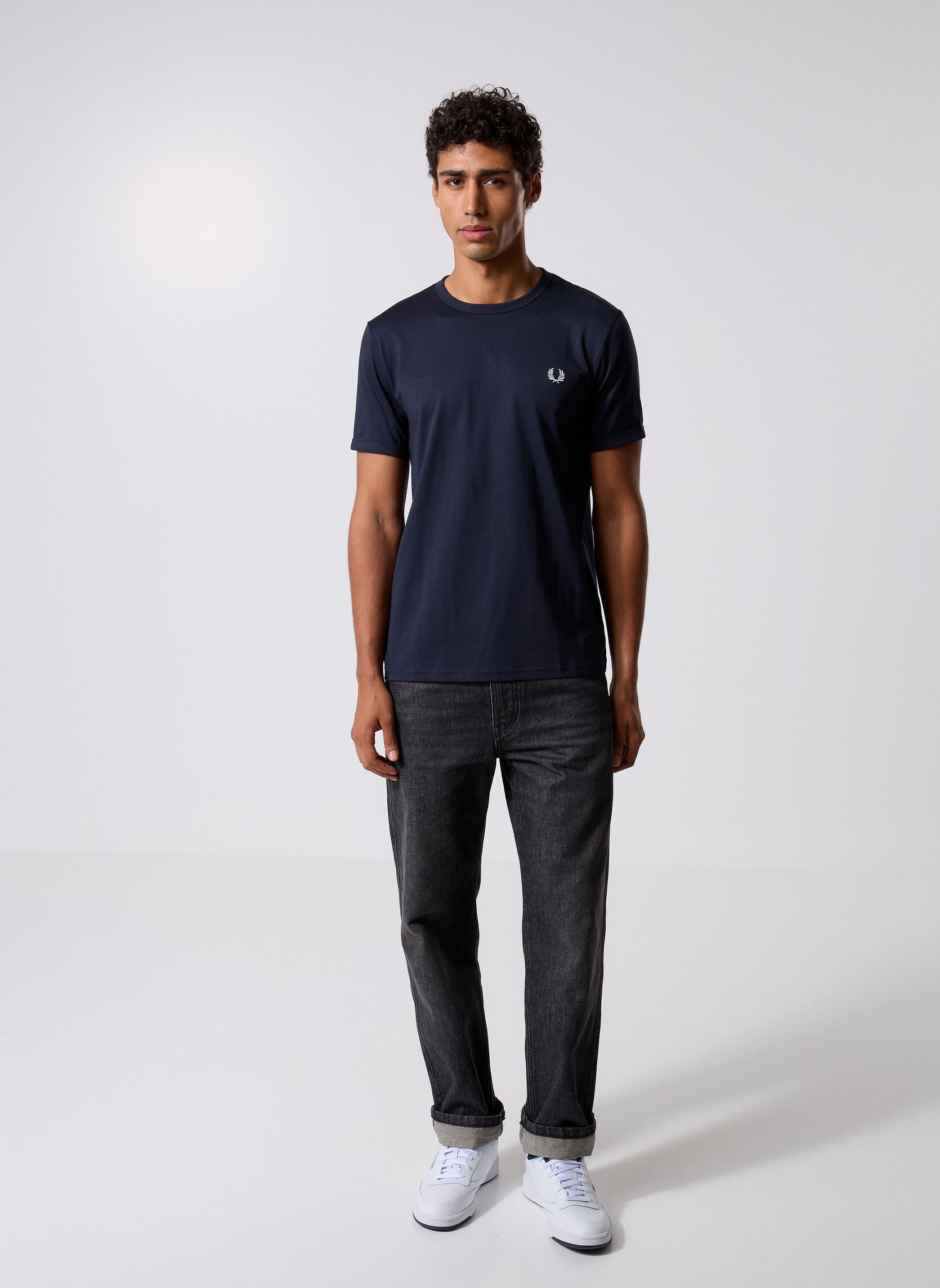 Tee-shirts Ringer T-Shirt homme bleu Fred Perry Tee-shirts Ringer T-Shirt homme bleu NAVY